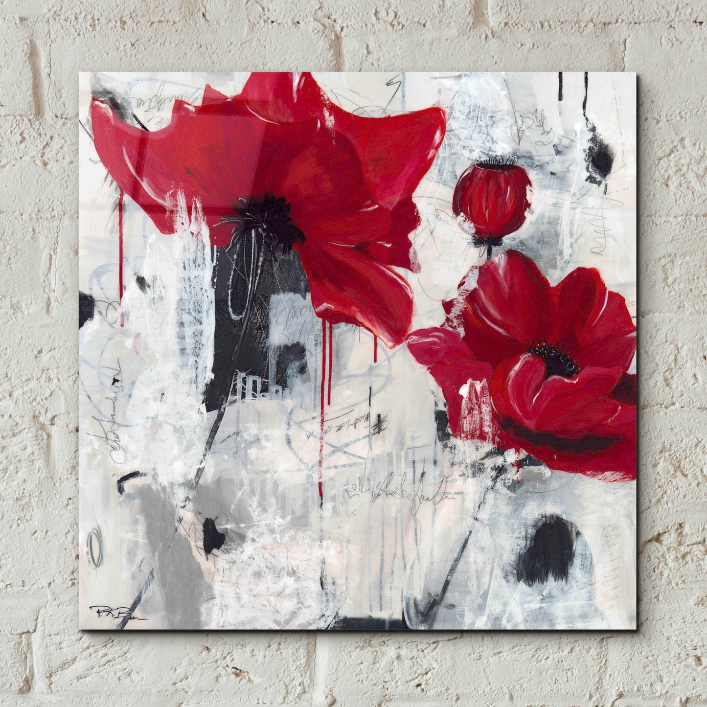 Epic Art 'Poppy Love' by Pamela K. Beer Acrylic Glass Wall Art,12x12