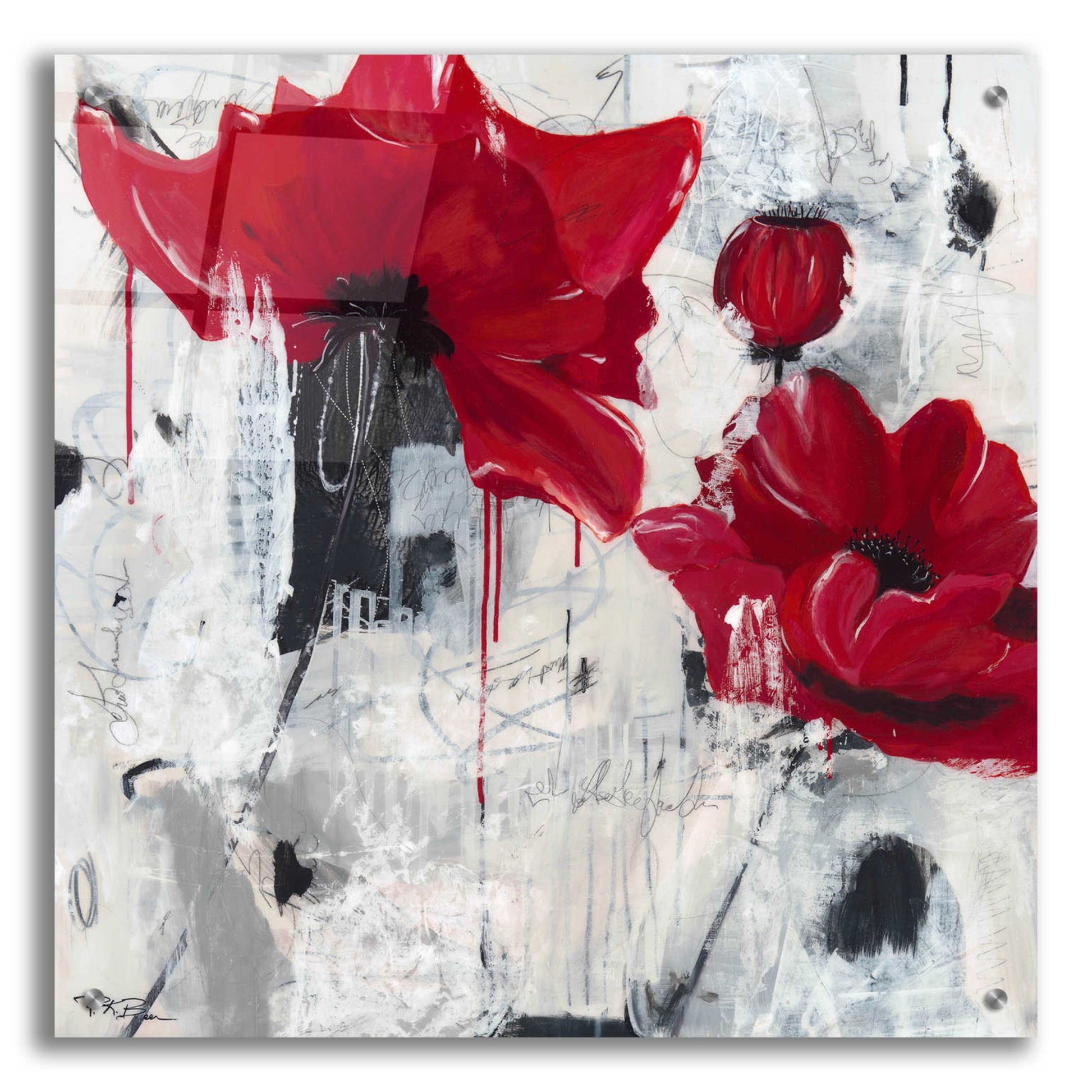 Epic Art 'Poppy Love' by Pamela K. Beer Acrylic Glass Wall Art,24x24