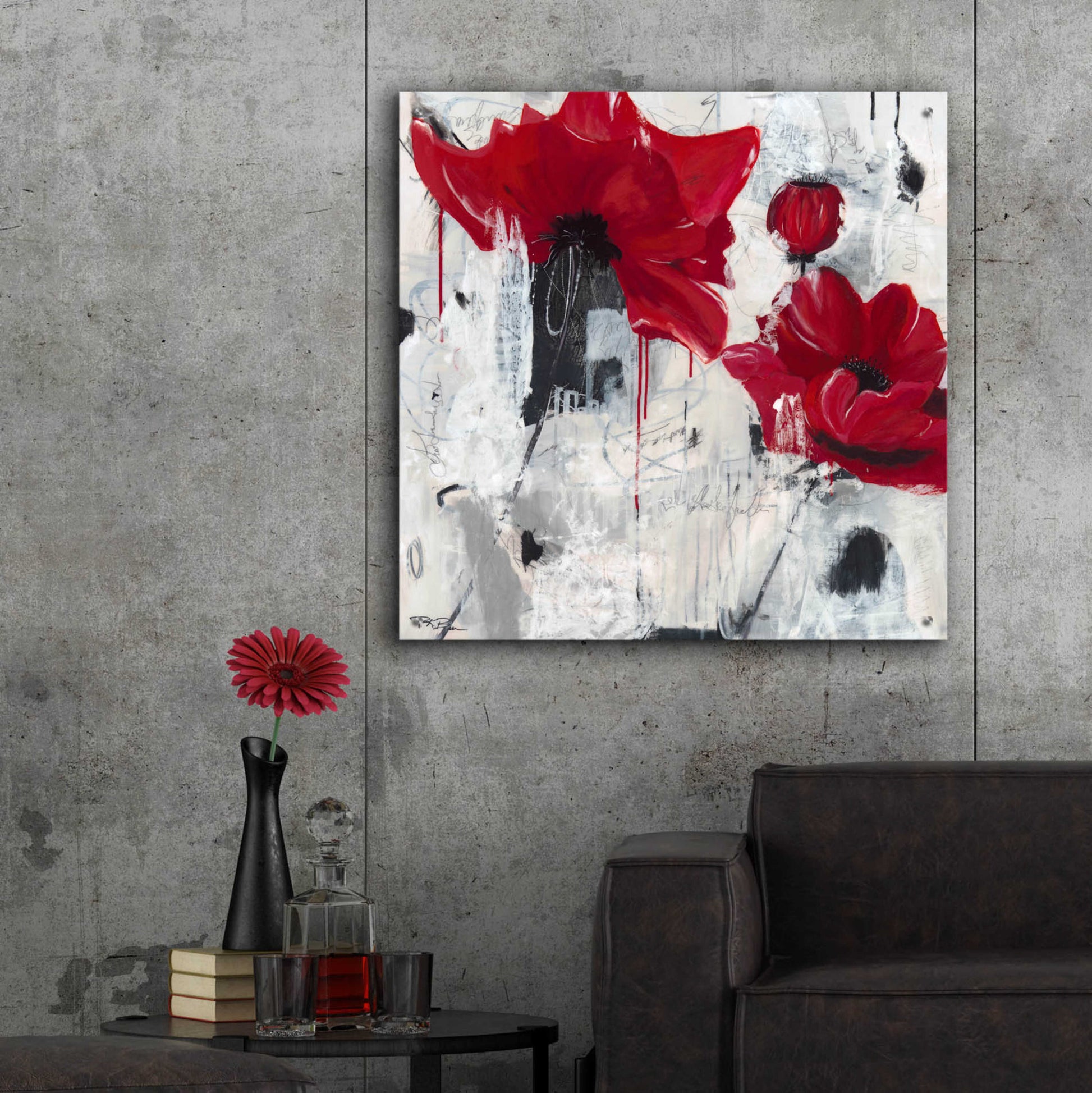 Epic Art 'Poppy Love' by Pamela K. Beer Acrylic Glass Wall Art,36x36