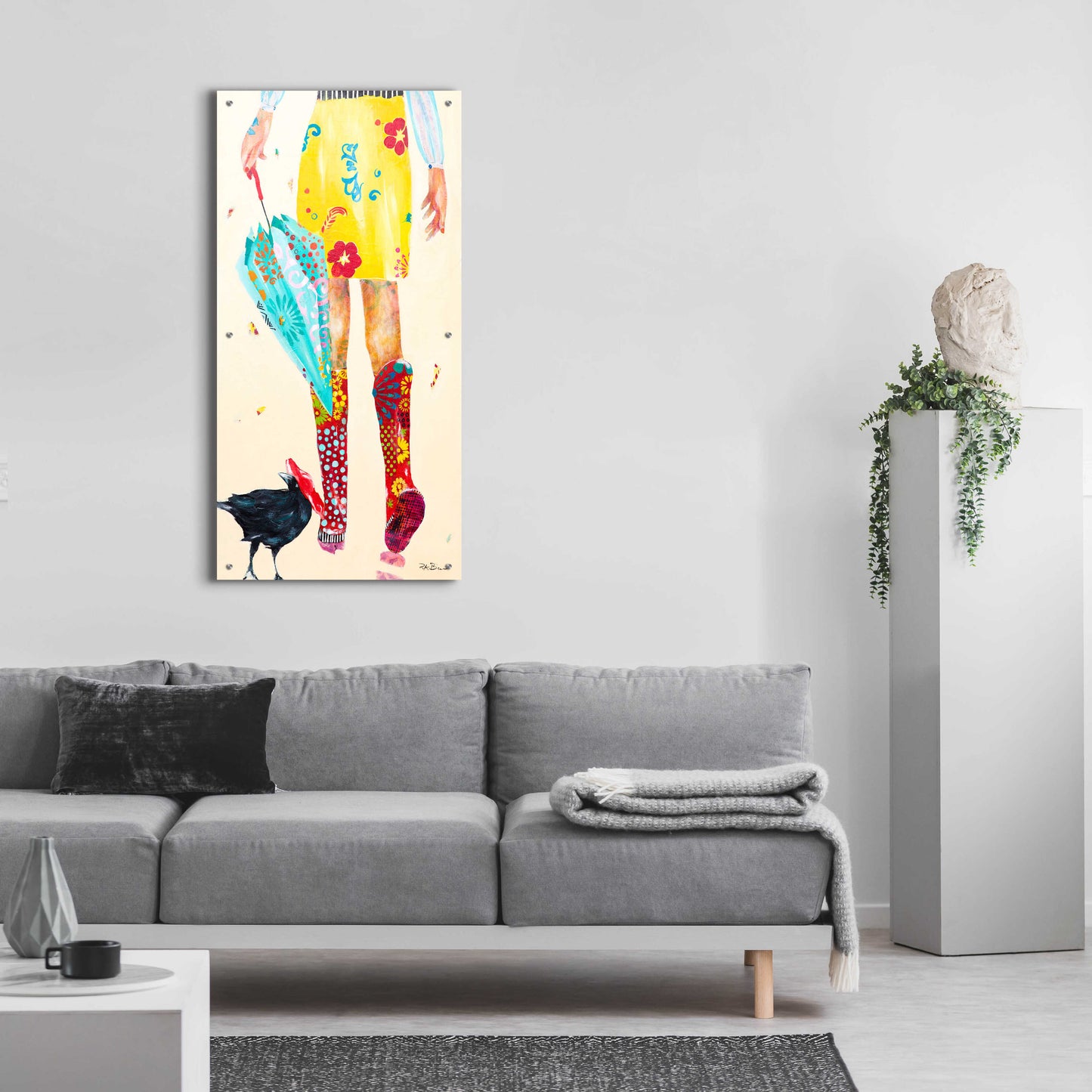 Epic Art 'Rainy Day Companions' by Pamela K. Beer Acrylic Glass Wall Art,24x48