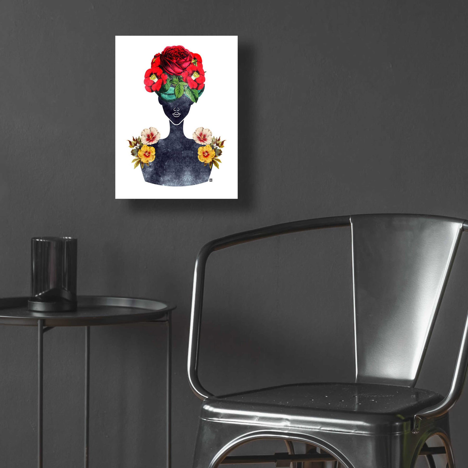 Epic Art 'Flower Crown Silhouette III' by Tabitha Brown Acrylic Glass Wall Art,12x16