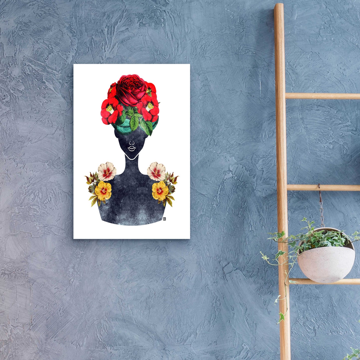 Epic Art 'Flower Crown Silhouette III' by Tabitha Brown Acrylic Glass Wall Art,16x24