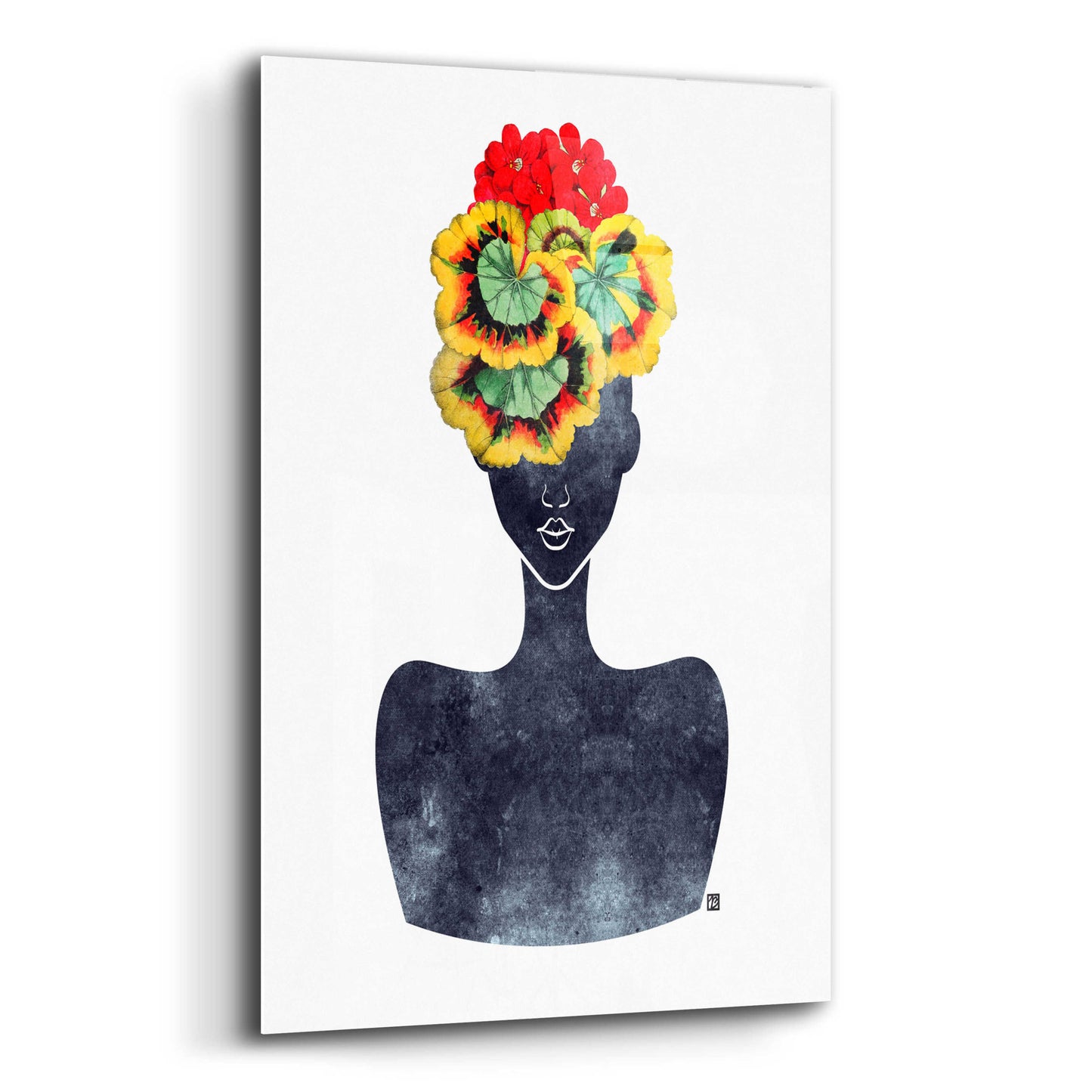 Epic Art 'Flower Crown Silhouette IV' by Tabitha Brown Acrylic Glass Wall Art,12x16