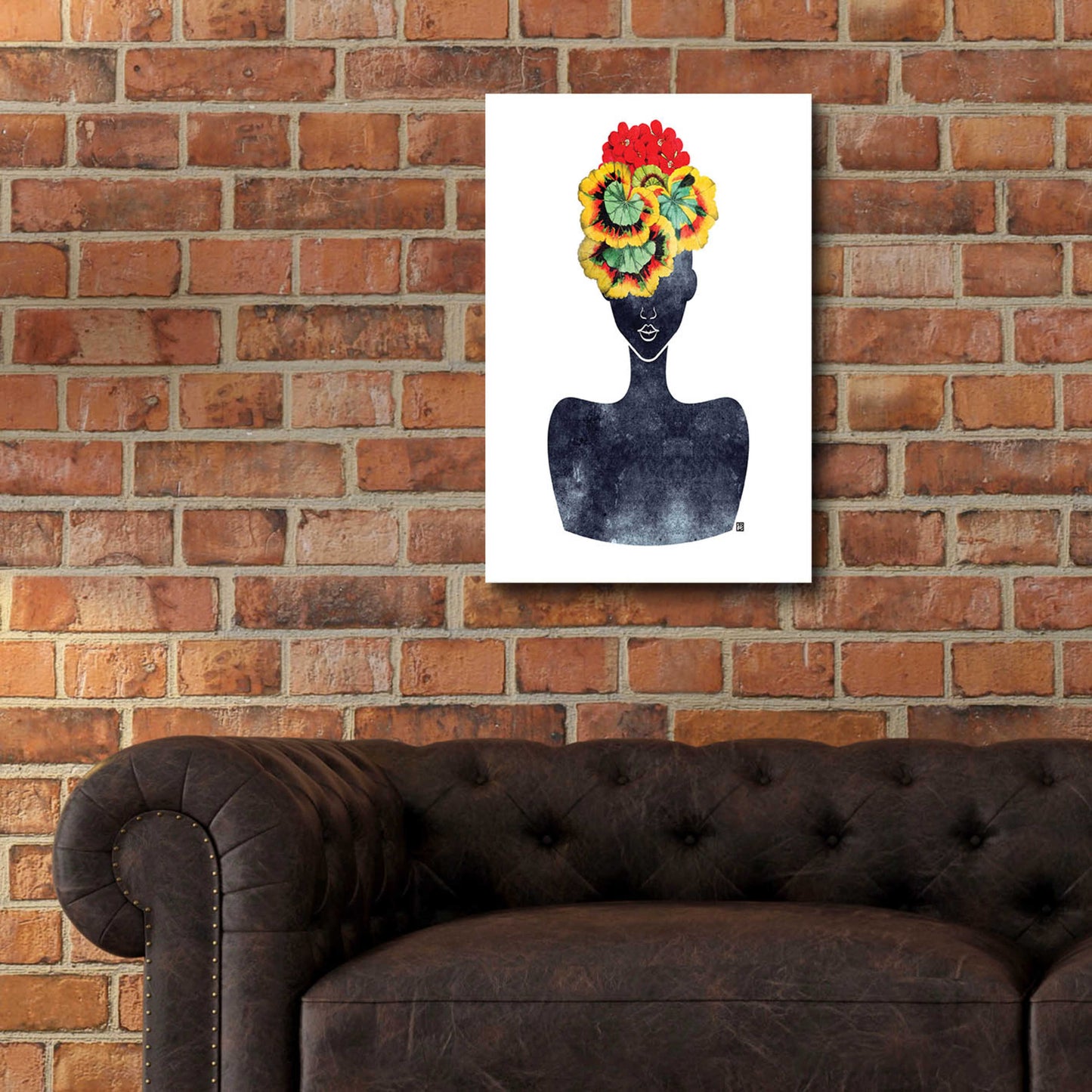 Epic Art 'Flower Crown Silhouette IV' by Tabitha Brown Acrylic Glass Wall Art,16x24