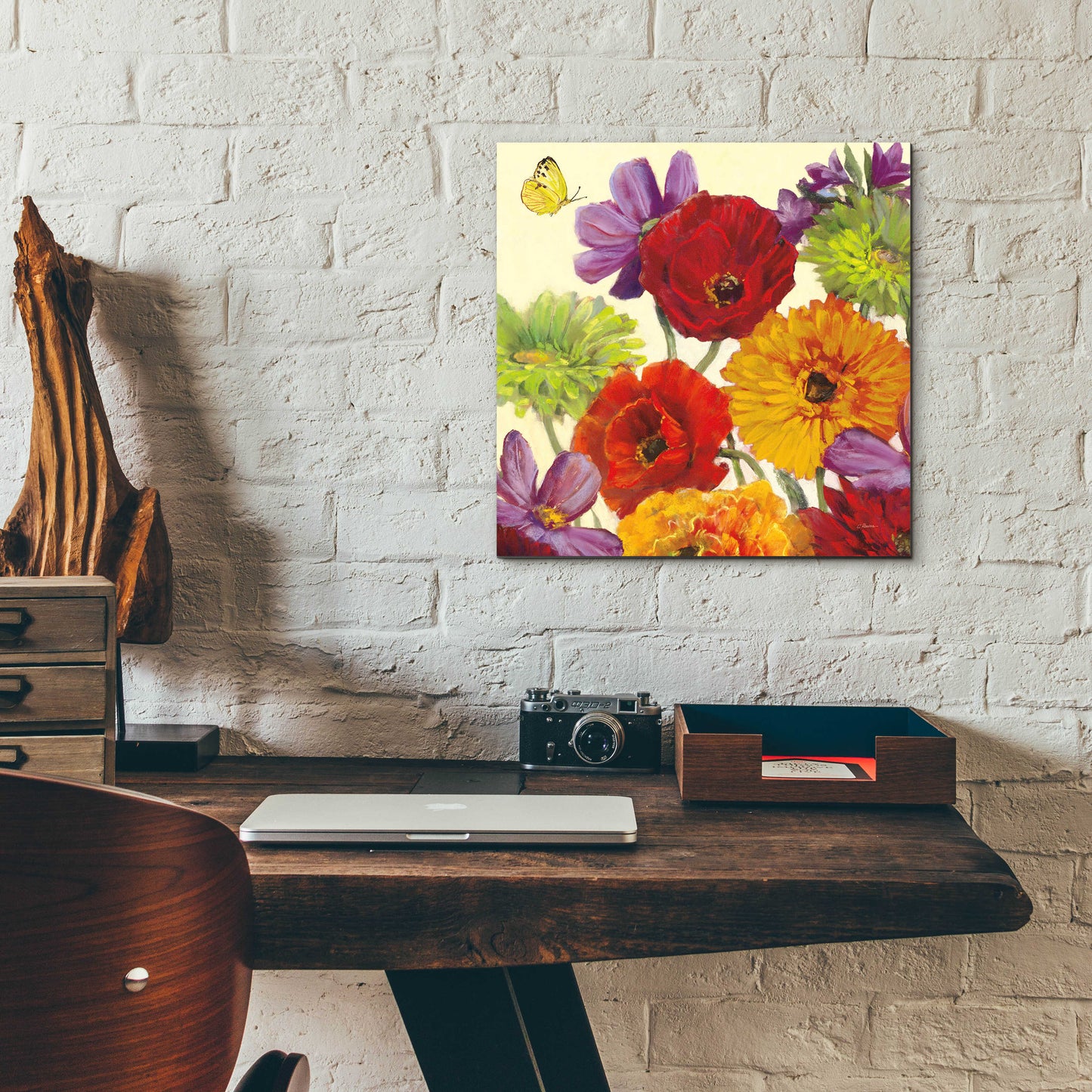 Epic Art 'Butterfly Flower Scatter III' by Carol Rowan, Acrylic Glass Wall Art,12x12