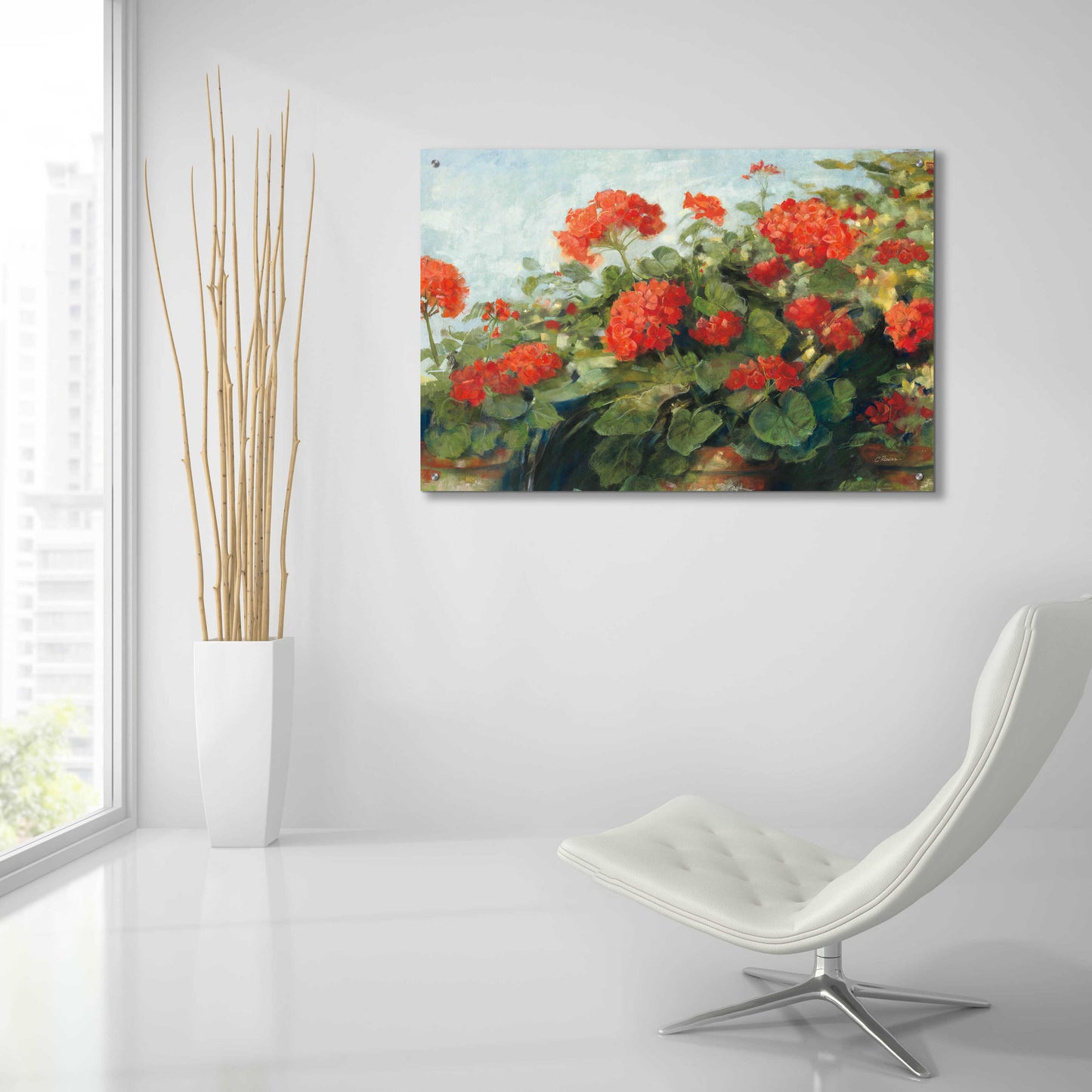 Epic Art 'Geranium Wave' by Carol Rowan, Acrylic Glass Wall Art,36x24