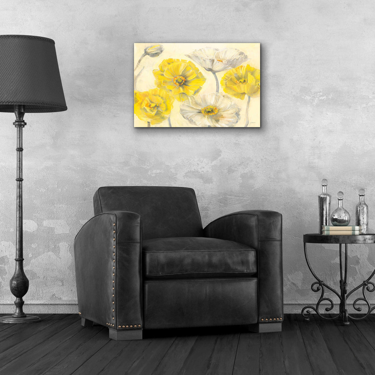 Epic Art 'Comtemporary Poppies I' by Carol Rowan, Acrylic Glass Wall Art,24x16