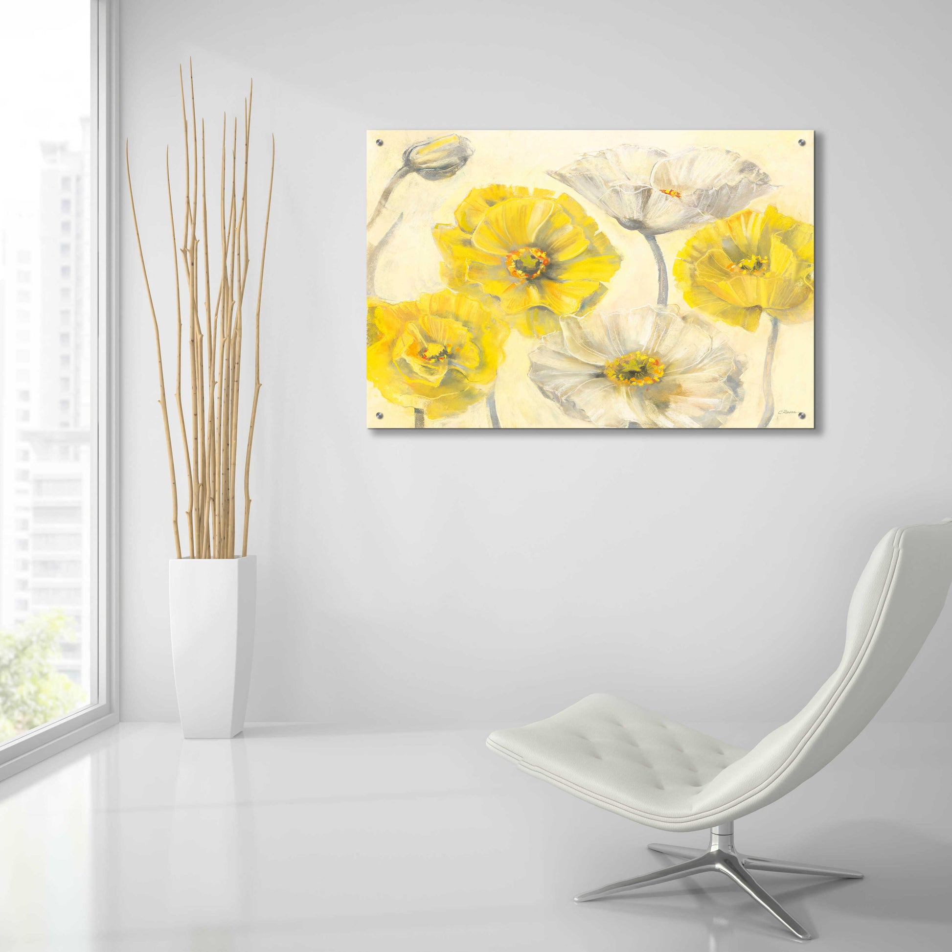 Epic Art 'Comtemporary Poppies I' by Carol Rowan, Acrylic Glass Wall Art,36x24