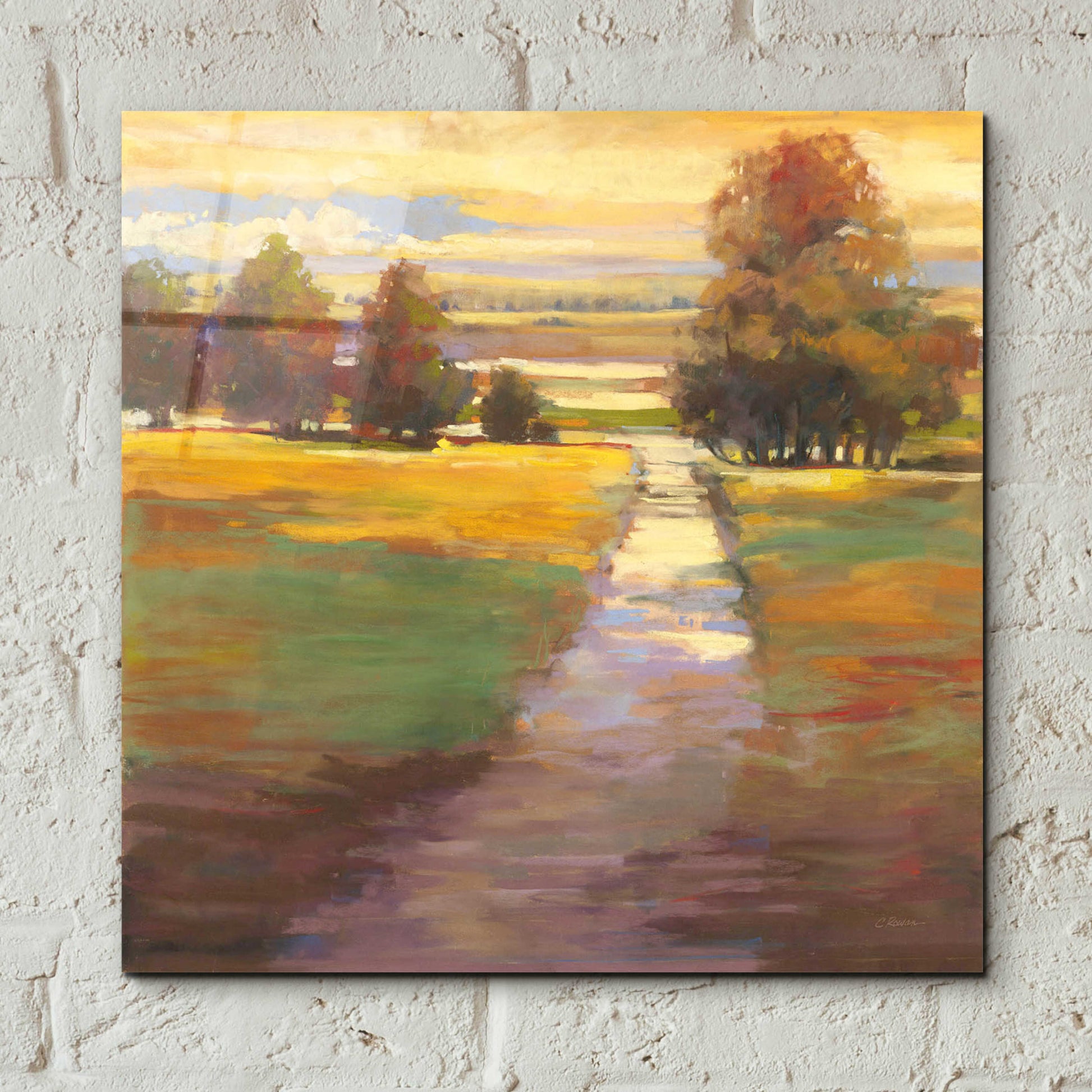 Epic Art 'October Path' by Carol Rowan, Acrylic Glass Wall Art,12x12