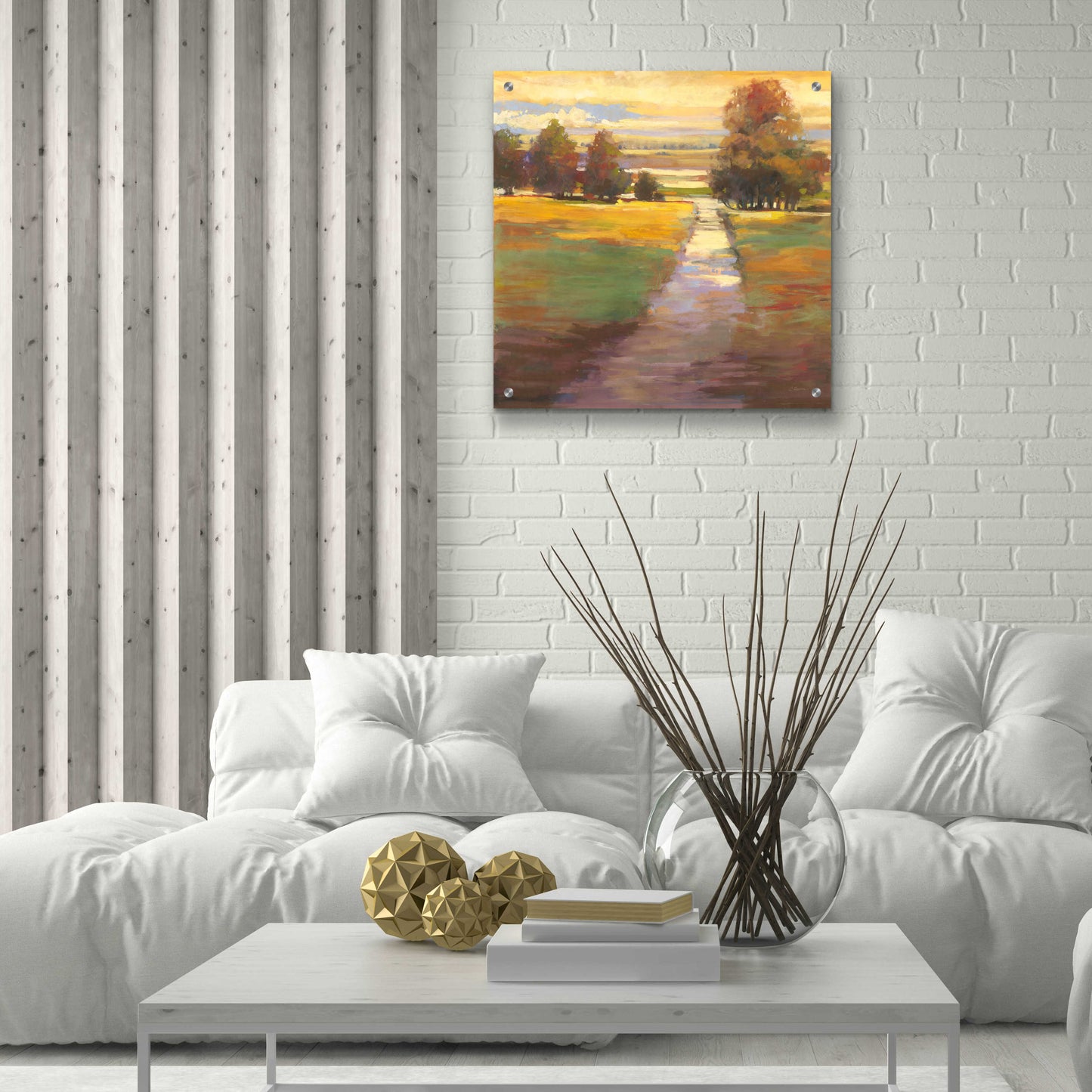 Epic Art 'October Path' by Carol Rowan, Acrylic Glass Wall Art,24x24