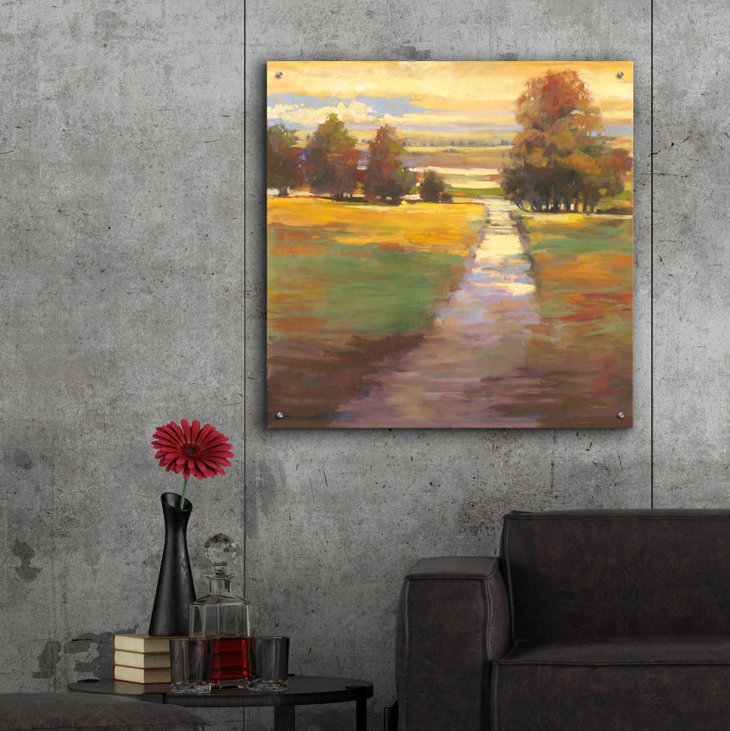 Epic Art 'October Path' by Carol Rowan, Acrylic Glass Wall Art,36x36