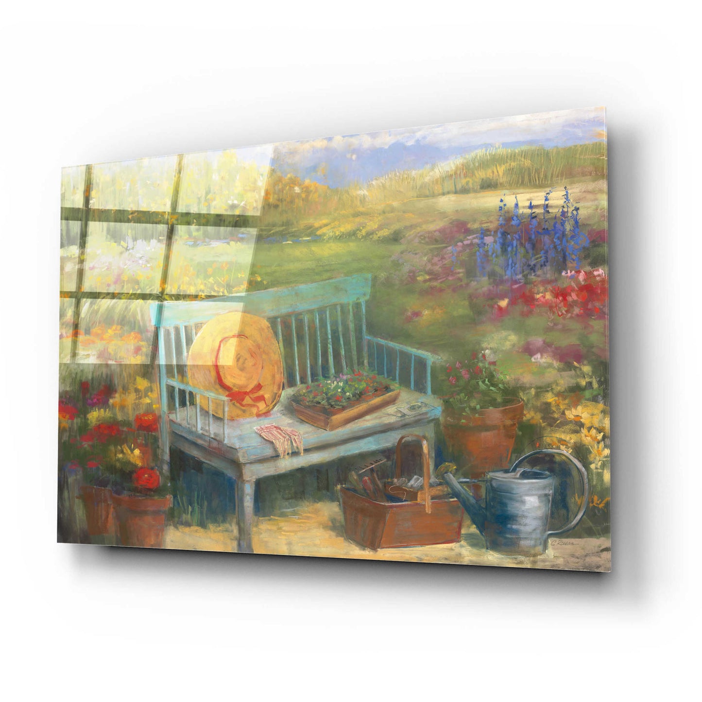 Epic Art 'Working In The Garden' by Carol Rowan, Acrylic Glass Wall Art,24x16