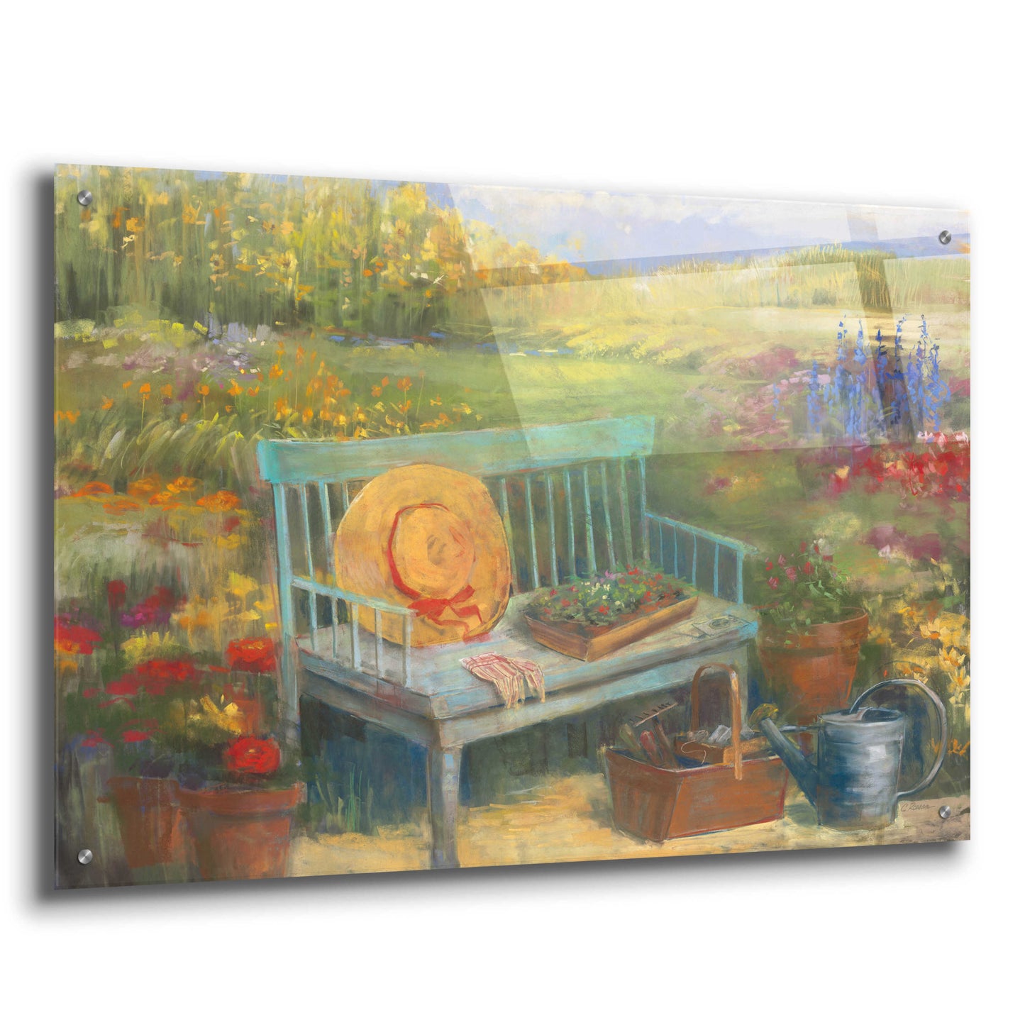 Epic Art 'Working In The Garden' by Carol Rowan, Acrylic Glass Wall Art,36x24