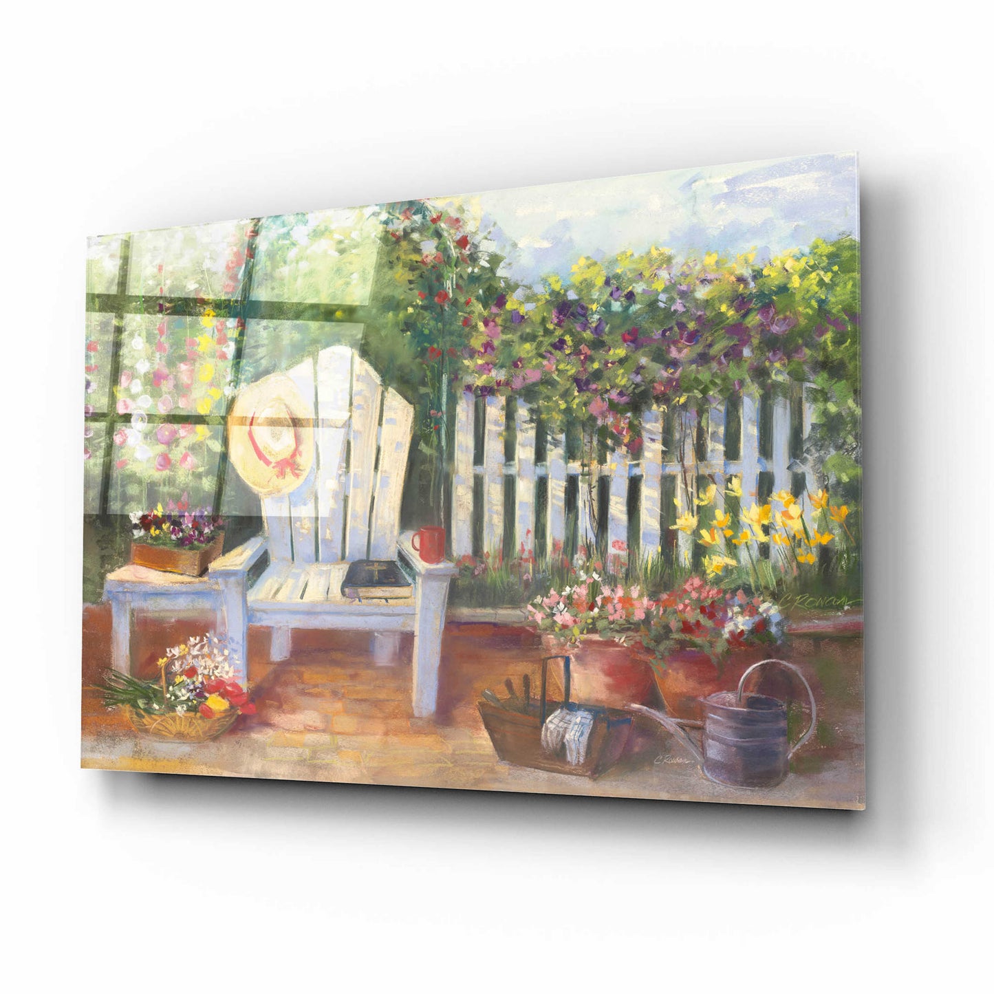 Epic Art 'Carols Sunny Garden' by Carol Rowan, Acrylic Glass Wall Art,16x12