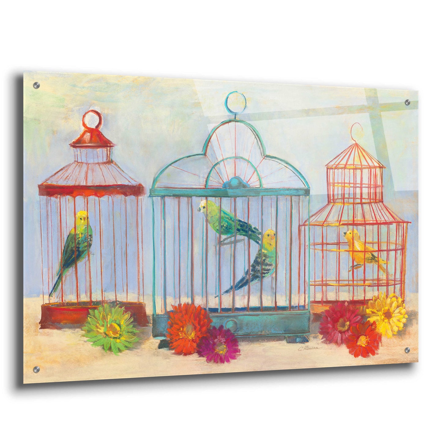 Epic Art 'Vintage Birdcage I Crop' by Carol Rowan, Acrylic Glass Wall Art,36x24