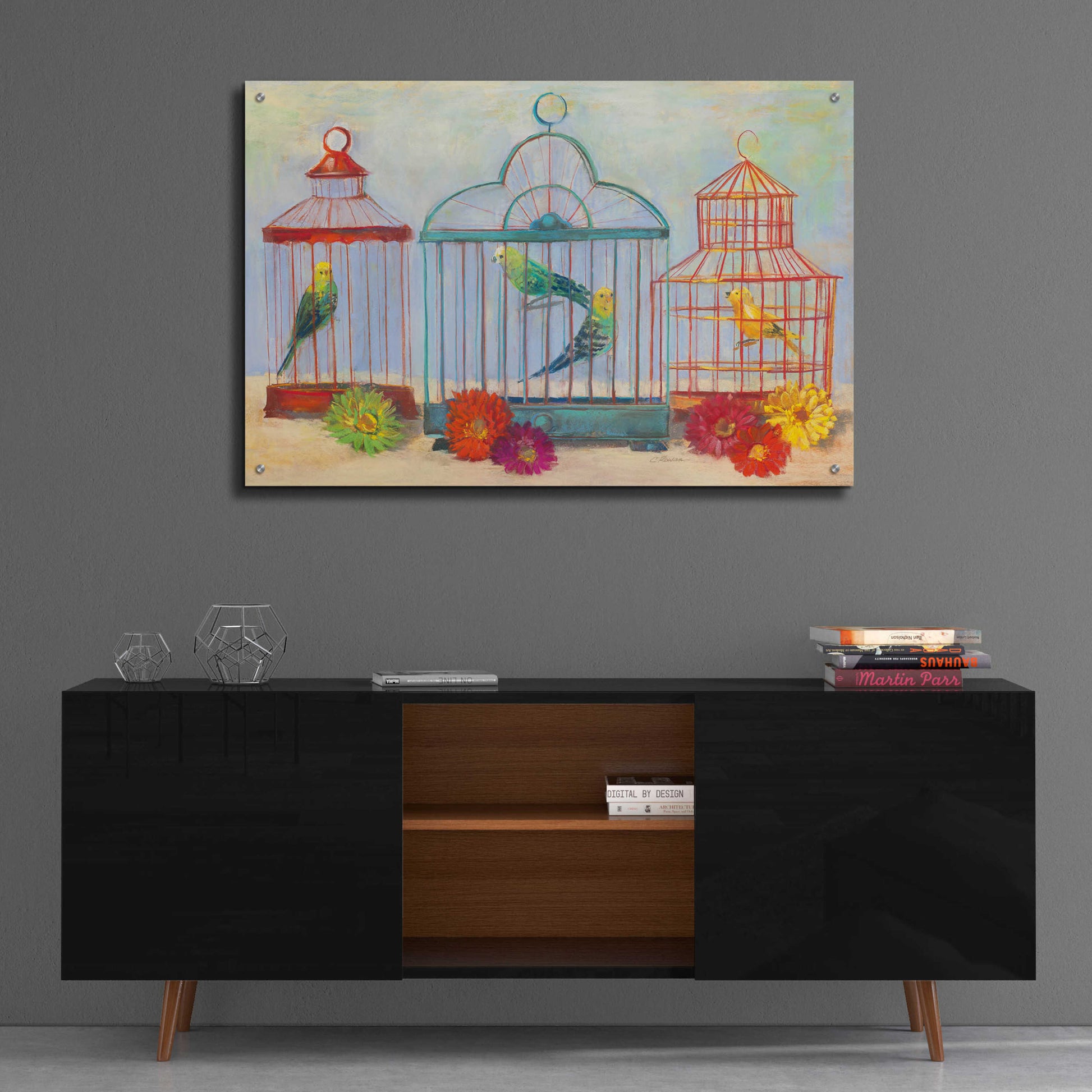 Epic Art 'Vintage Birdcage I Crop' by Carol Rowan, Acrylic Glass Wall Art,36x24