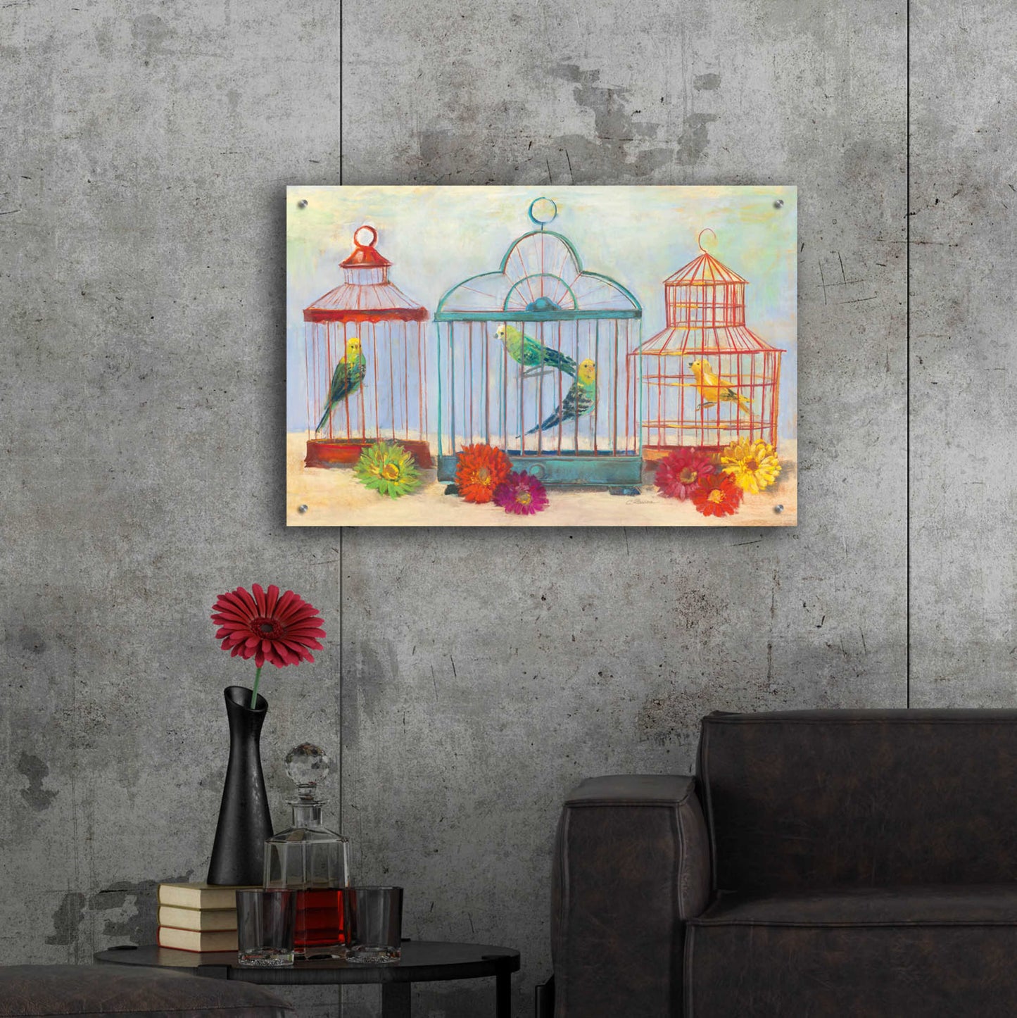 Epic Art 'Vintage Birdcage I Crop' by Carol Rowan, Acrylic Glass Wall Art,36x24