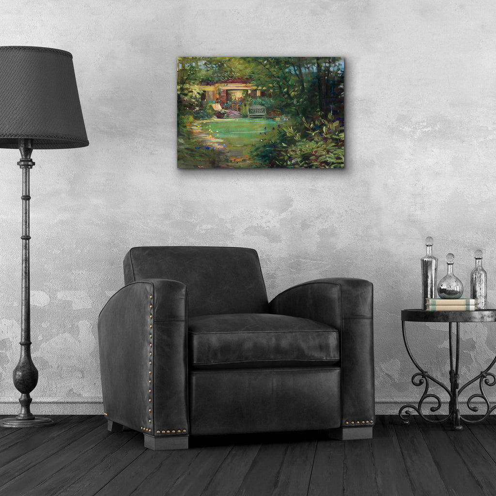 Garden Retreat by Carol Rowan - 24x16 acrylic wall art in a room