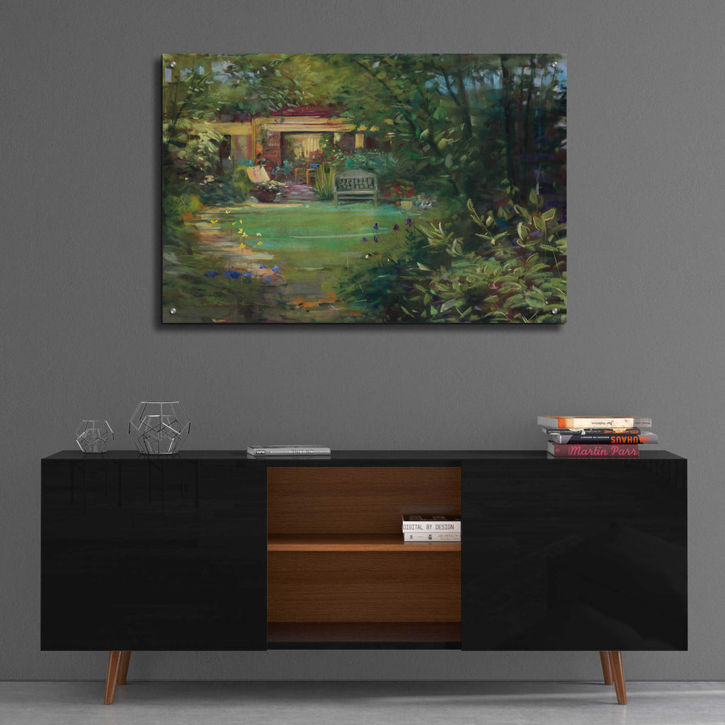 Garden Retreat by Carol Rowan - 36x24 acrylic wall art in a room