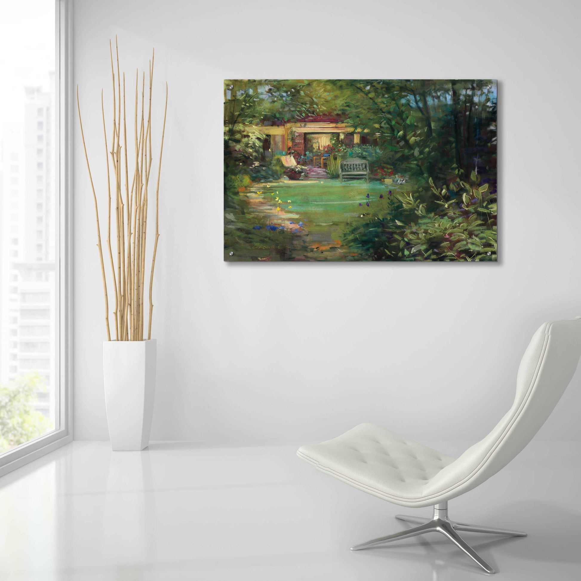 Epic Art 'Garden Retreat' by Carol Rowan, Acrylic Glass Wall Art,36x24