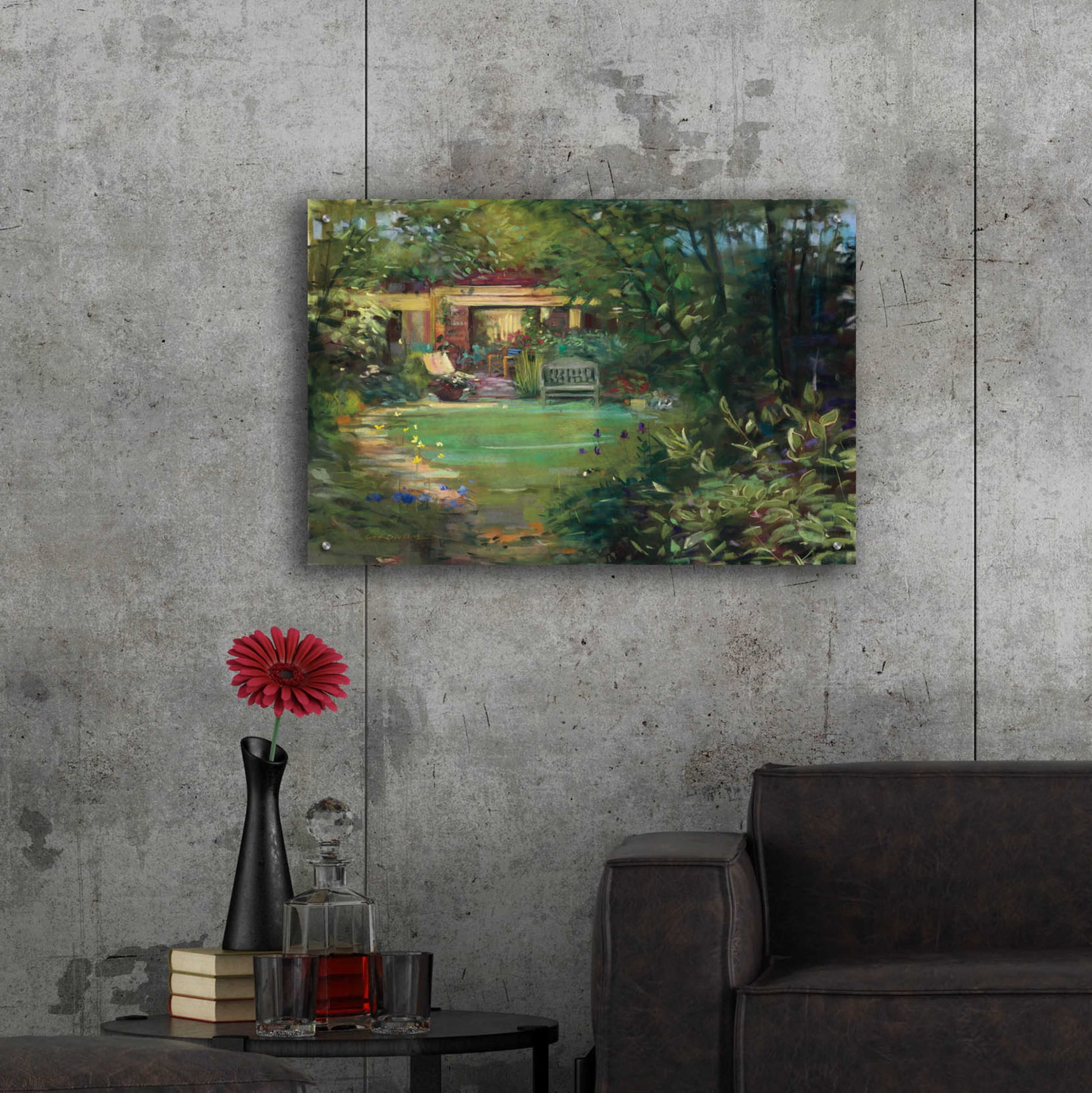 Epic Art 'Garden Retreat' by Carol Rowan, Acrylic Glass Wall Art,36x24