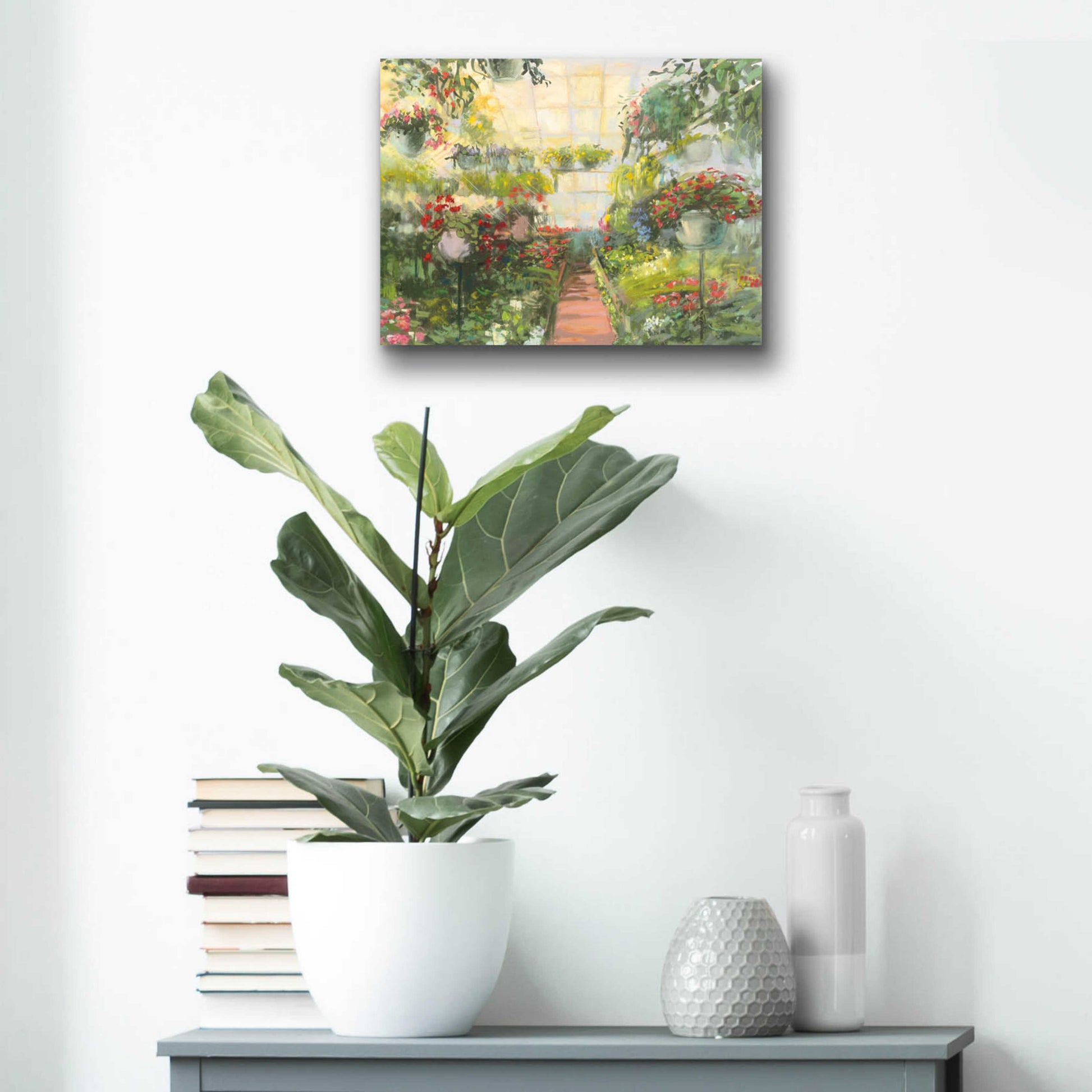 Epic Art 'Greenhouse Flowers Crop' by Carol Rowan, Acrylic Glass Wall Art,16x12