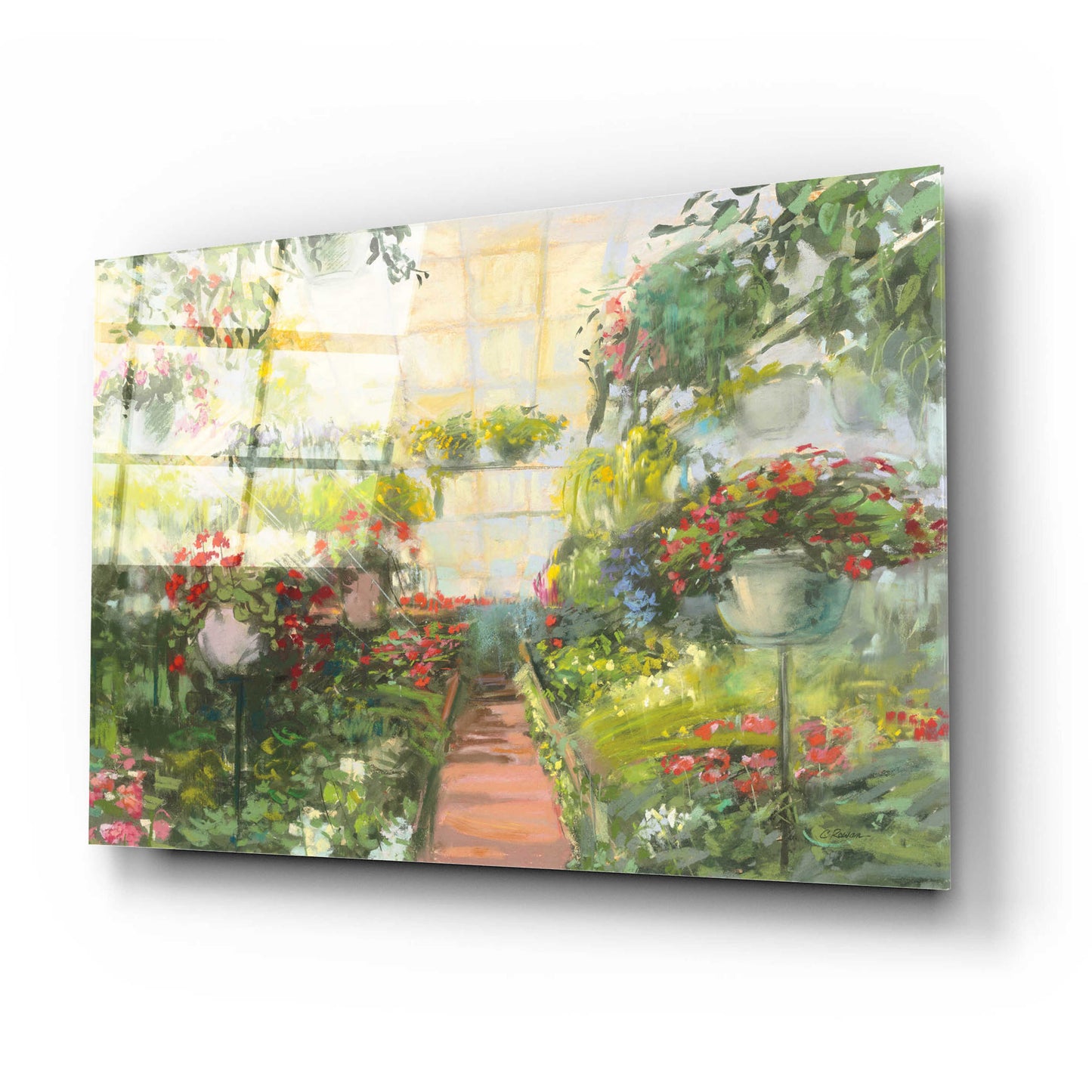 Epic Art 'Greenhouse Flowers Crop' by Carol Rowan, Acrylic Glass Wall Art,24x16