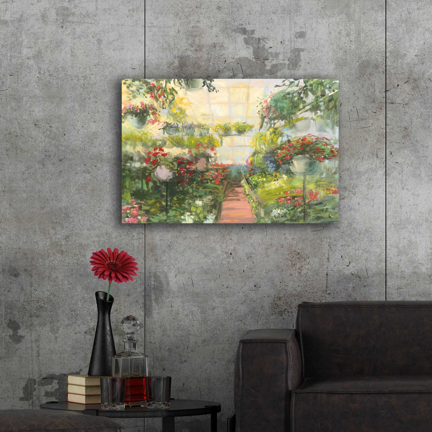 Epic Art 'Greenhouse Flowers Crop' by Carol Rowan, Acrylic Glass Wall Art,36x24