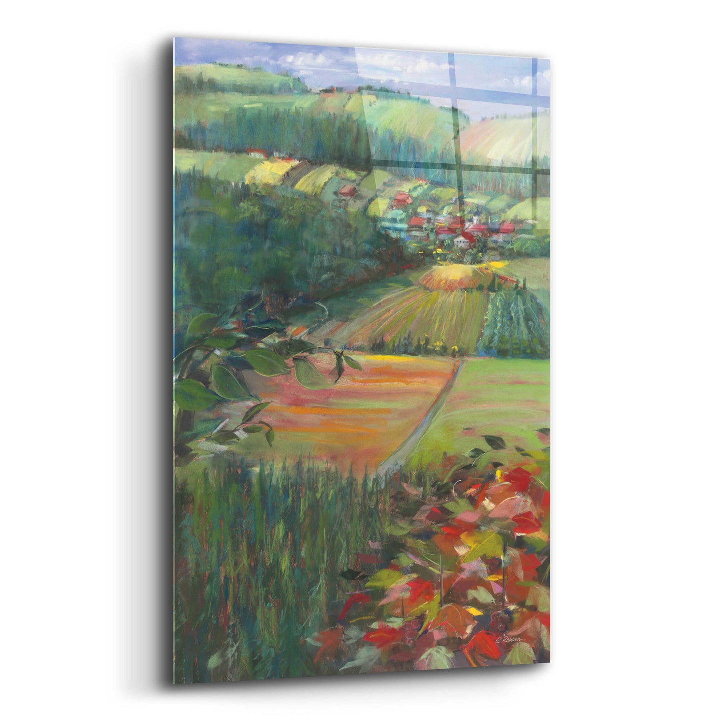 Epic Art 'Country Fields' by Carol Rowan, Acrylic Glass Wall Art,12x16