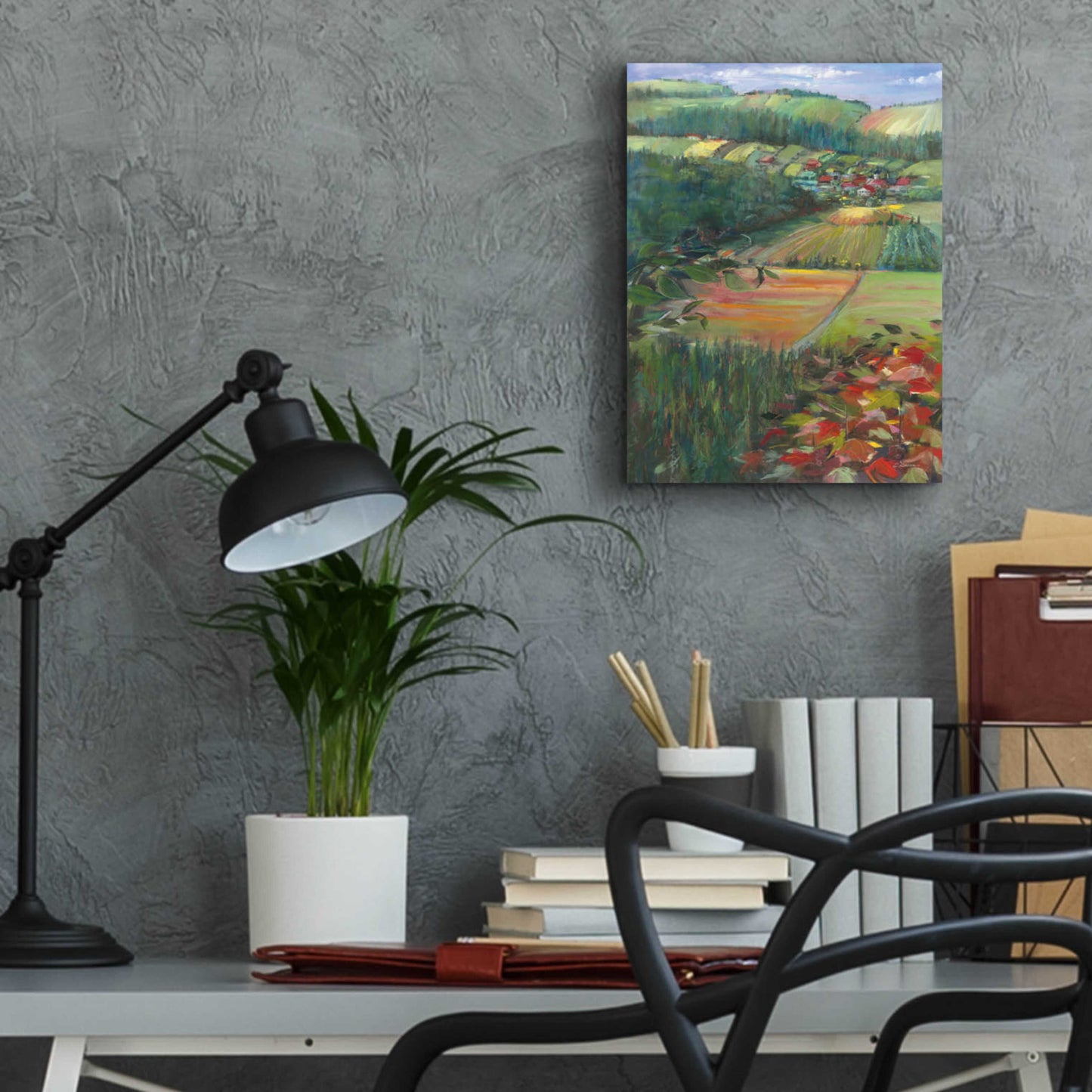 Epic Art 'Country Fields' by Carol Rowan, Acrylic Glass Wall Art,12x16