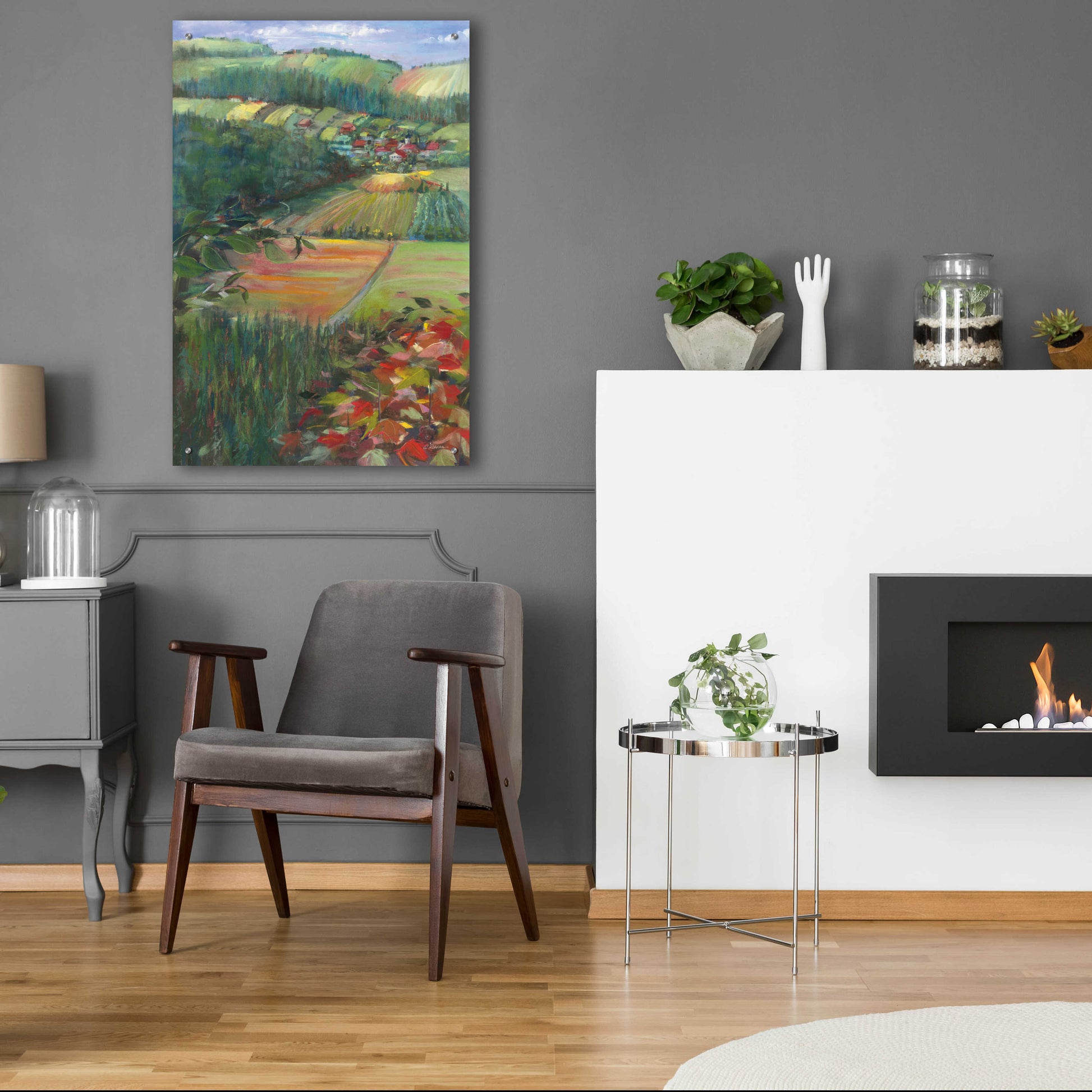 Epic Art 'Country Fields' by Carol Rowan, Acrylic Glass Wall Art,24x36