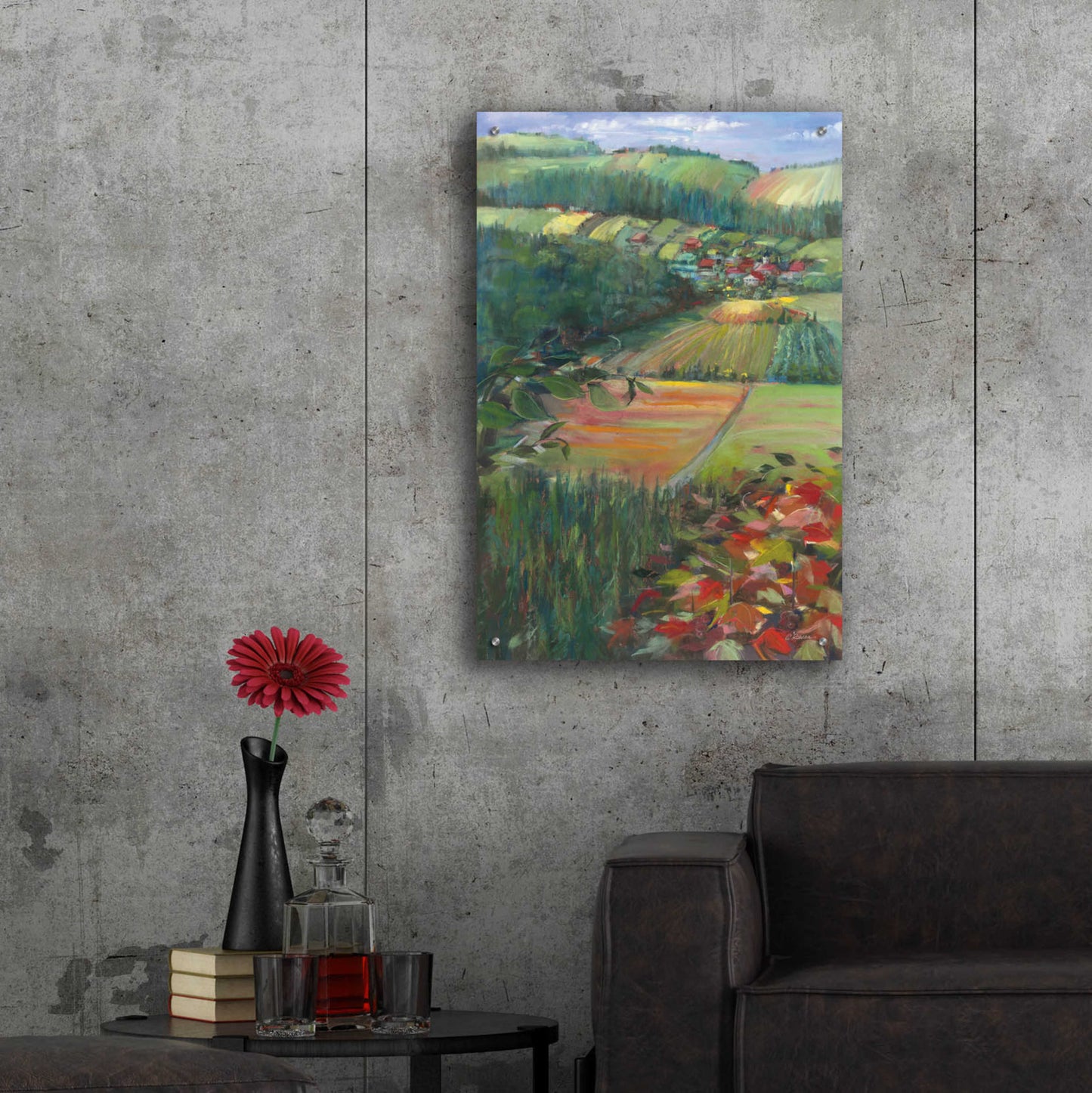 Epic Art 'Country Fields' by Carol Rowan, Acrylic Glass Wall Art,24x36