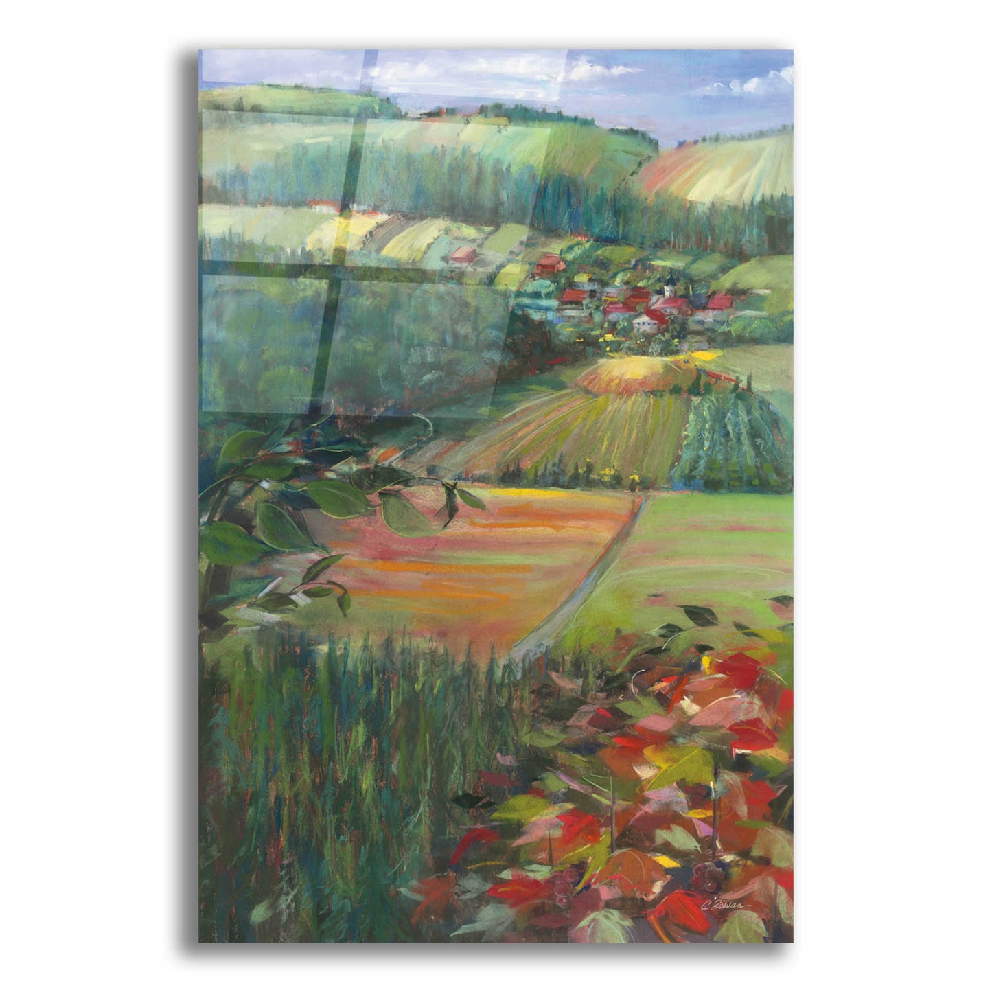 Epic Art 'Country Fields' by Carol Rowan, Acrylic Glass Wall Art