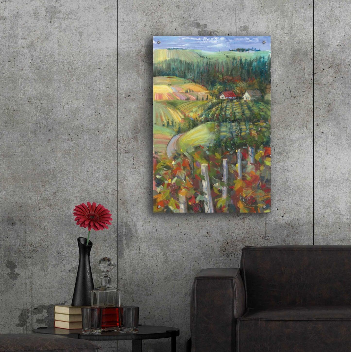 Epic Art 'Quiet Farm Field' by Carol Rowan, Acrylic Glass Wall Art,24x36