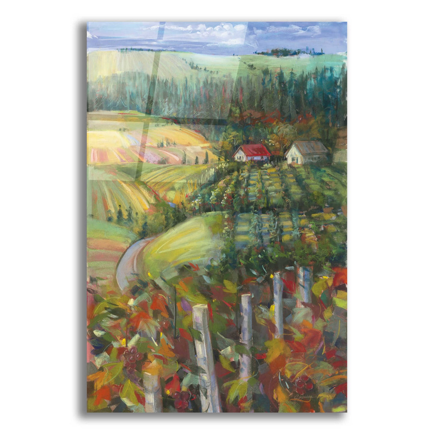 Epic Art 'Quiet Farm Field' by Carol Rowan, Acrylic Glass Wall Art