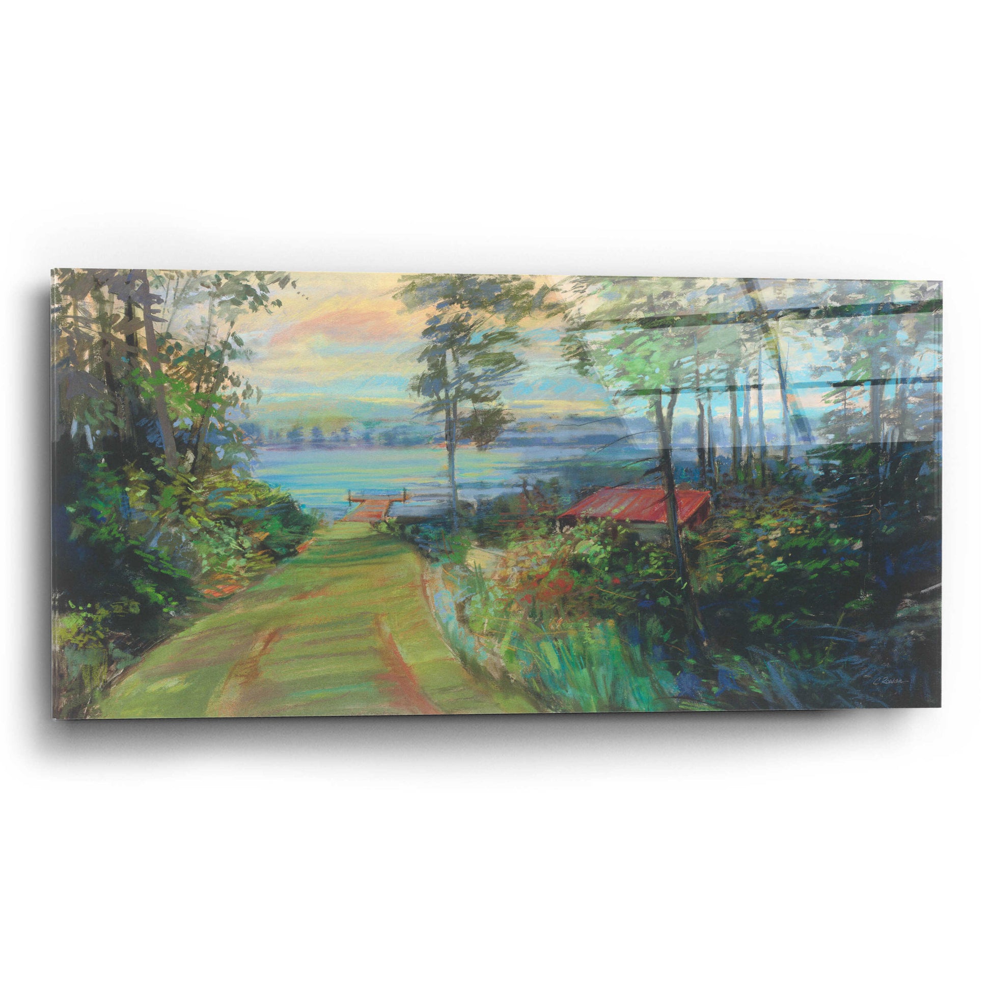 Epic Art 'Collins Lake' by Carol Rowan, Acrylic Glass Wall Art,24x12