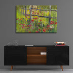 Gardening By The Fence by Carol Rowan - 36x24 acrylic wall art in a room