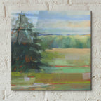 Abstract Field I by Carol Rowan - 12x12 acrylic wall art in a room