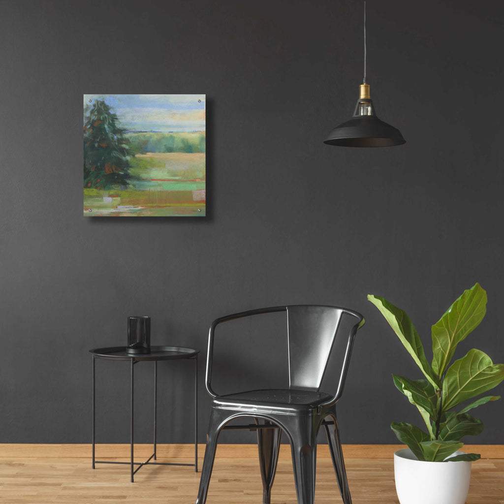 Abstract Field I by Carol Rowan - 24x24 acrylic wall art in a room