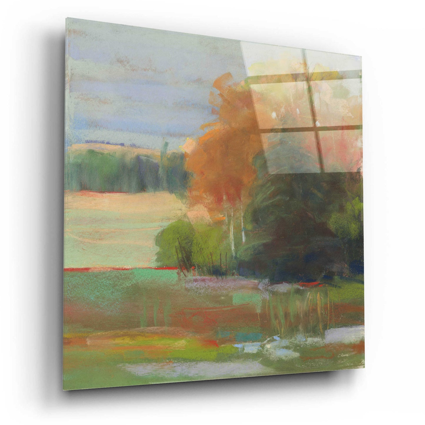 Epic Art 'Abstract Field II' by Carol Rowan, Acrylic Glass Wall Art,12x12