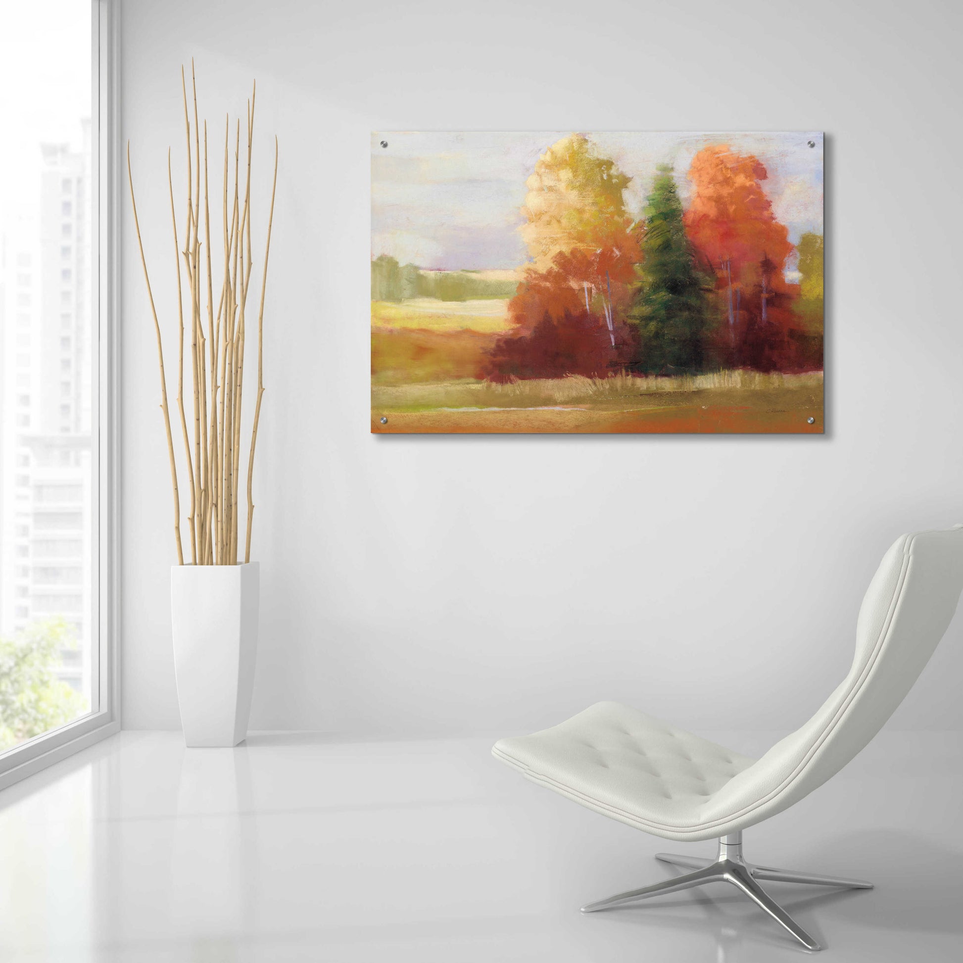 Epic Art 'Autumn Leaves' by Carol Rowan, Acrylic Glass Wall Art,36x24