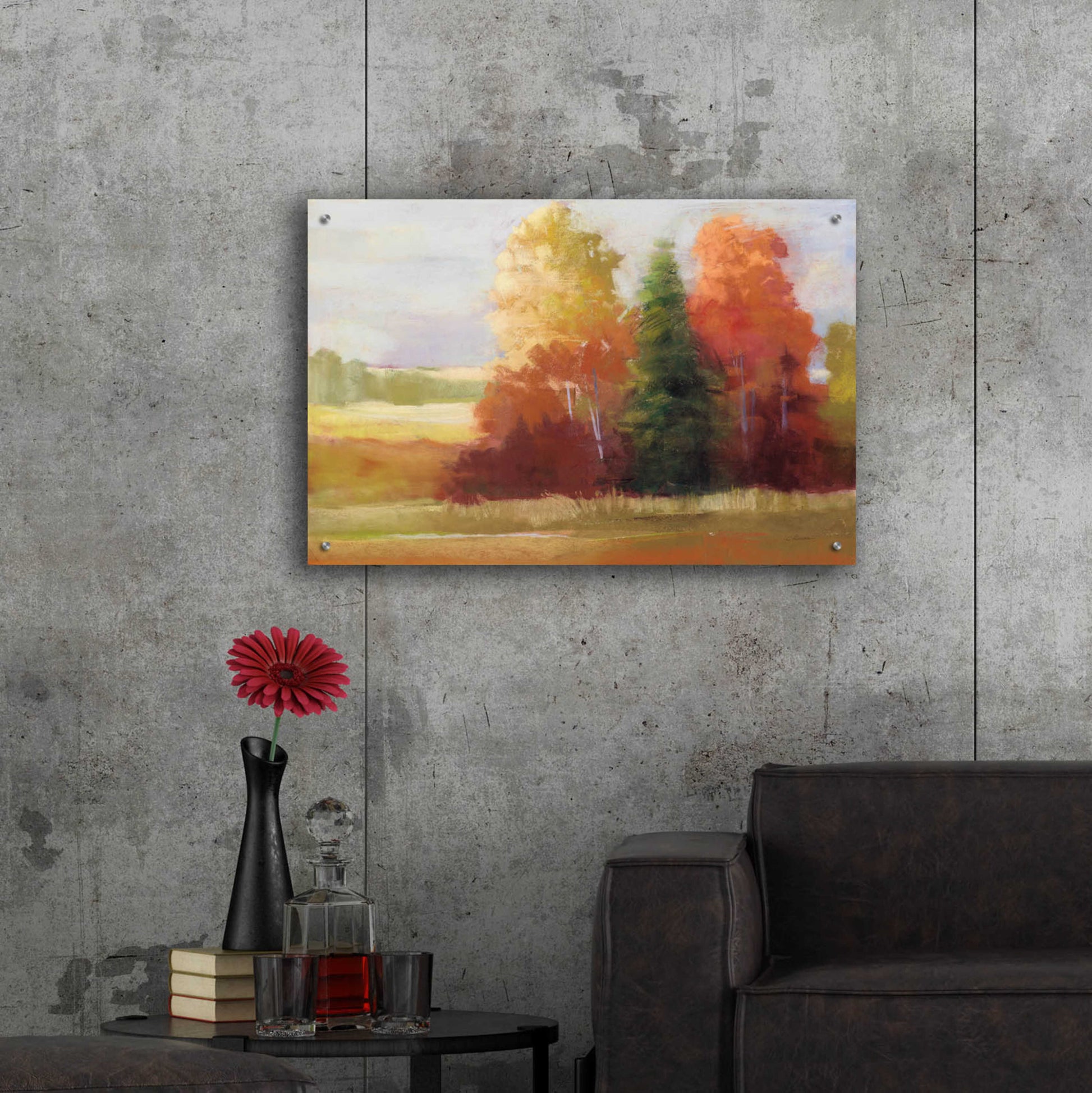 Epic Art 'Autumn Leaves' by Carol Rowan, Acrylic Glass Wall Art,36x24