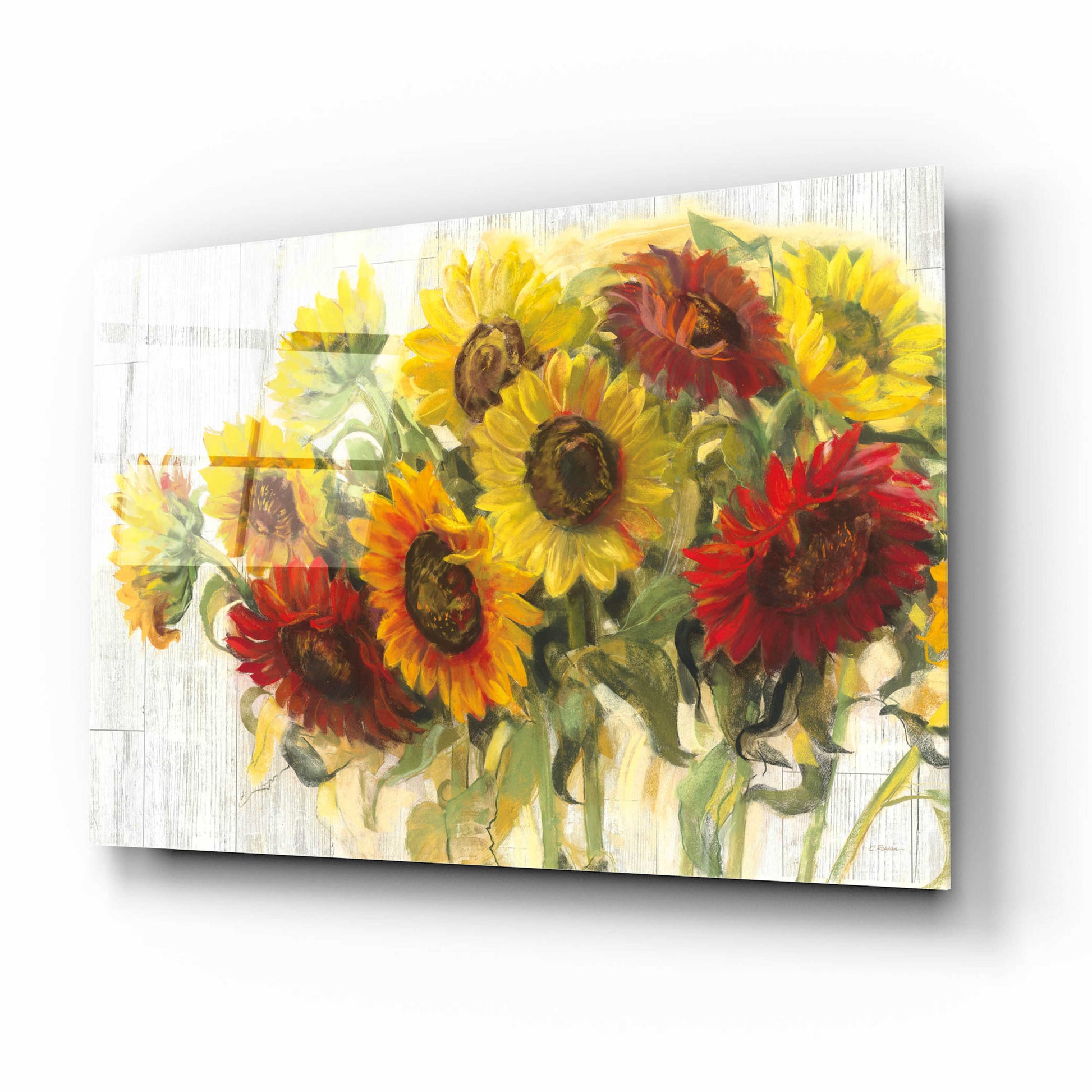 Epic Art 'Gathering Sun Crop On Wood' by Carol Rowan, Acrylic Glass Wall Art,16x12