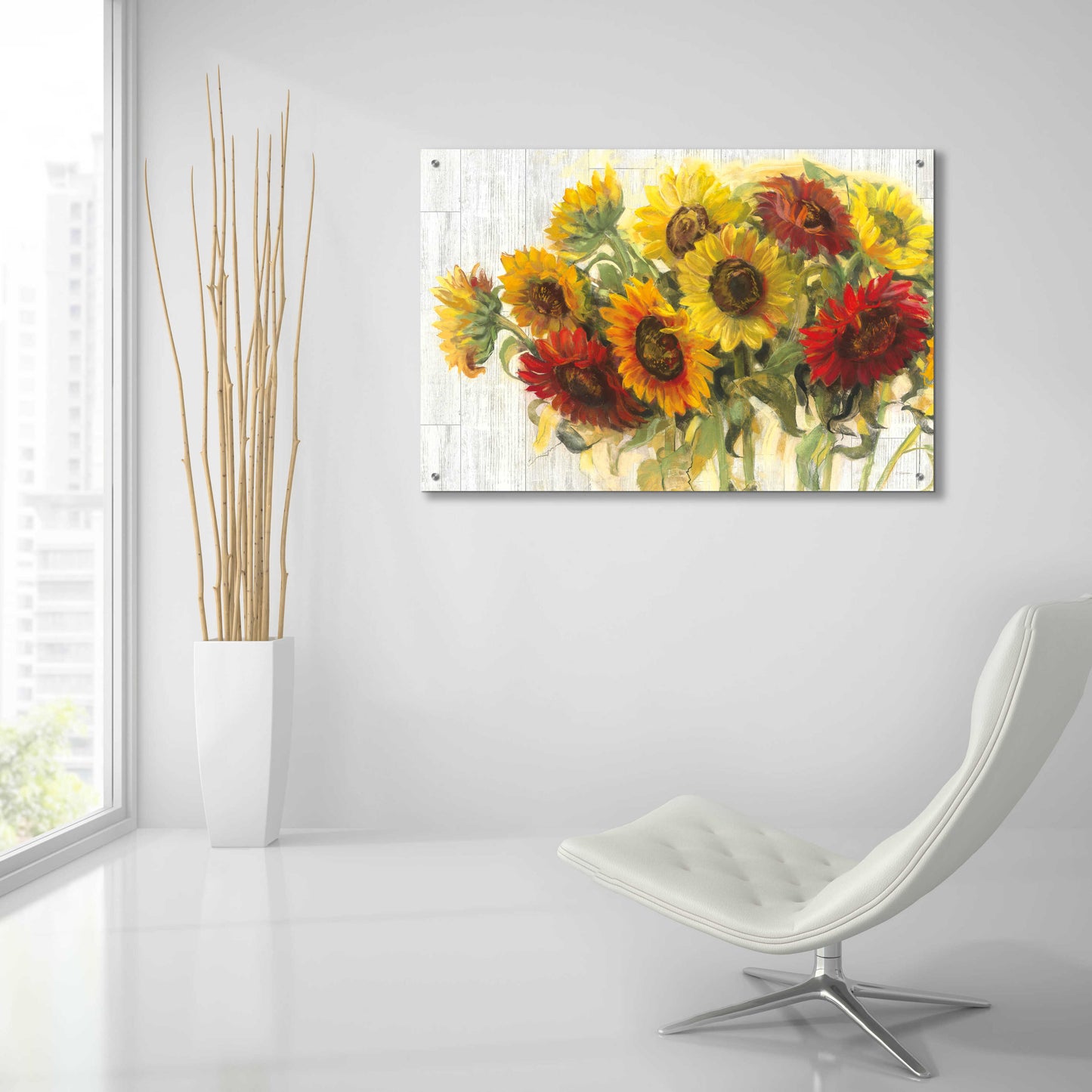 Epic Art 'Gathering Sun Crop On Wood' by Carol Rowan, Acrylic Glass Wall Art,36x24