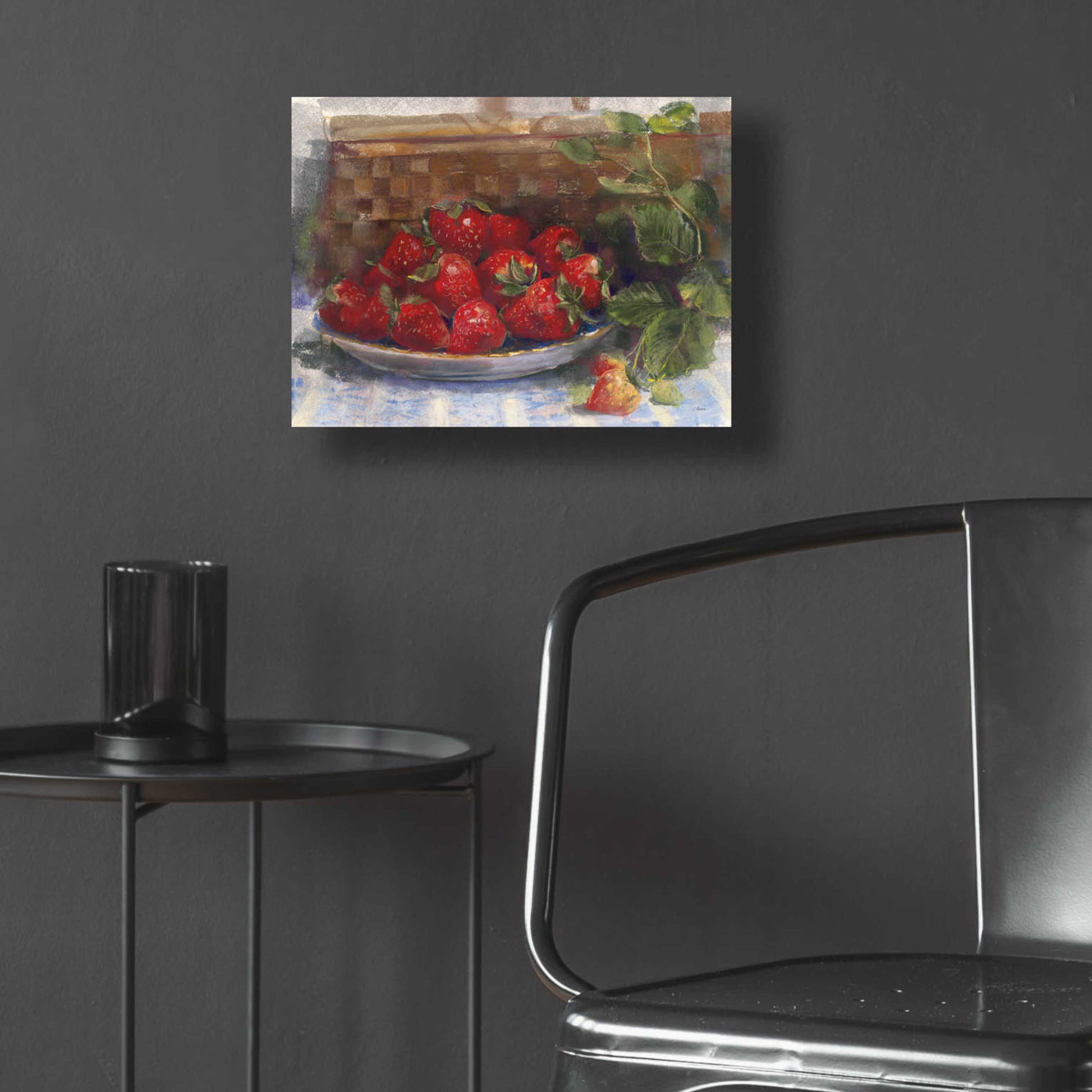 Epic Art 'Plate Of Strawberries' by Carol Rowan, Acrylic Glass Wall Art,16x12