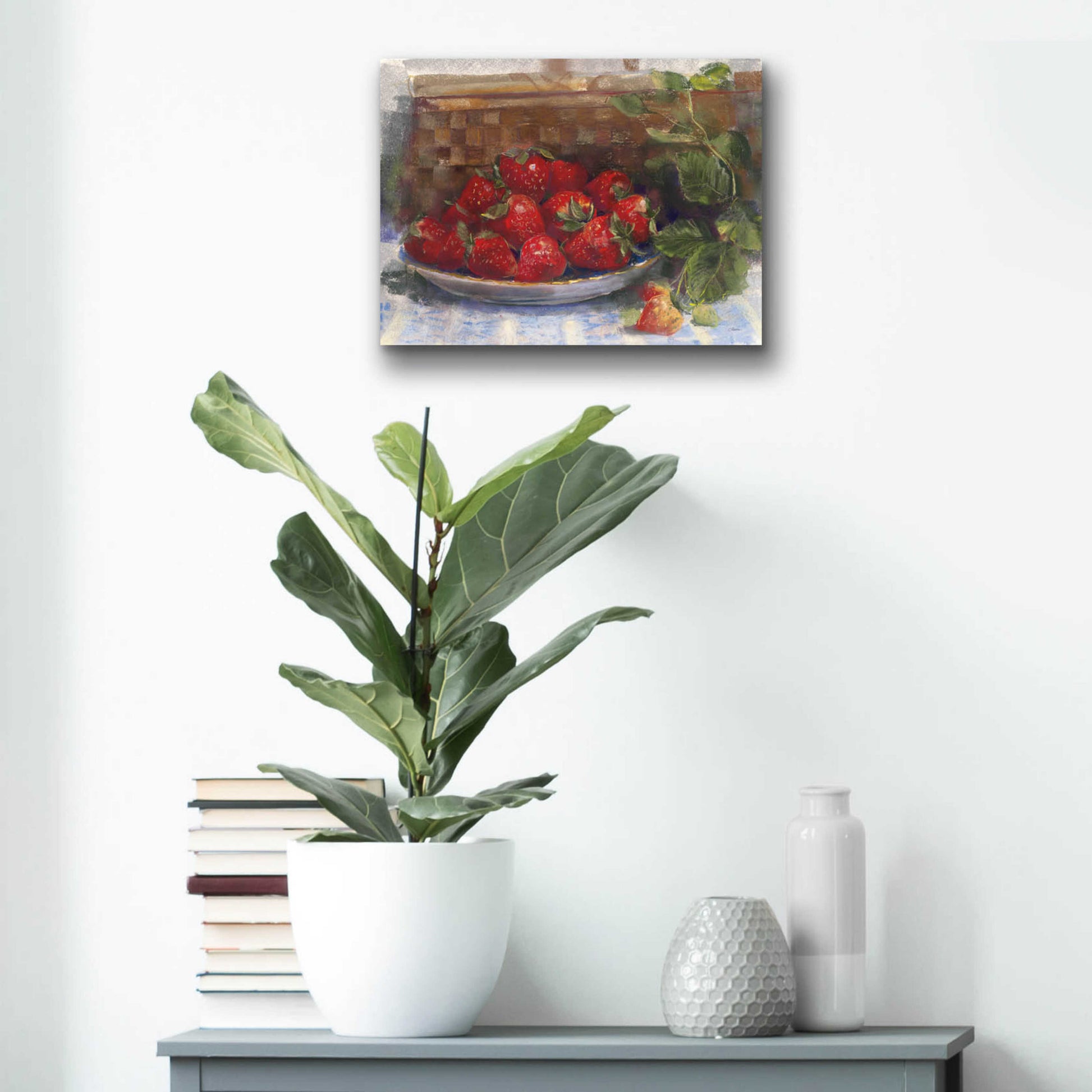 Epic Art 'Plate Of Strawberries' by Carol Rowan, Acrylic Glass Wall Art,16x12