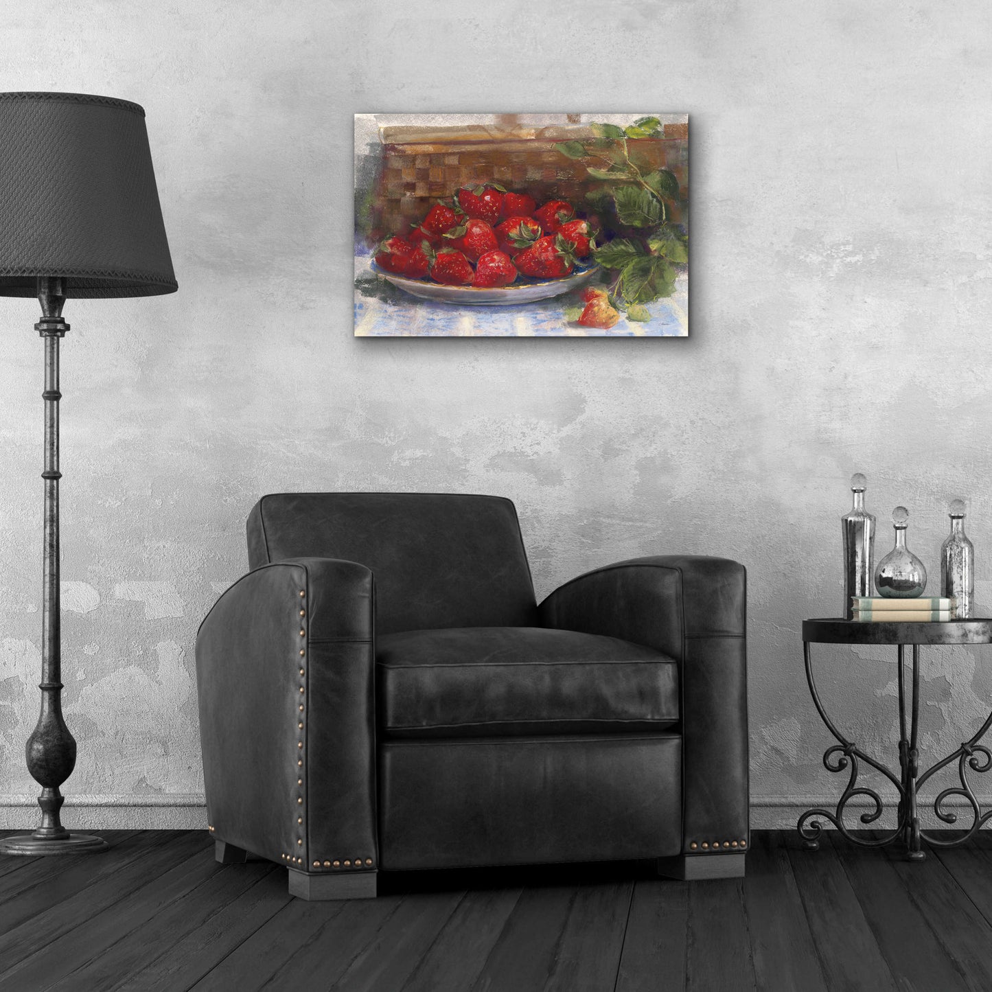 Epic Art 'Plate Of Strawberries' by Carol Rowan, Acrylic Glass Wall Art,24x16