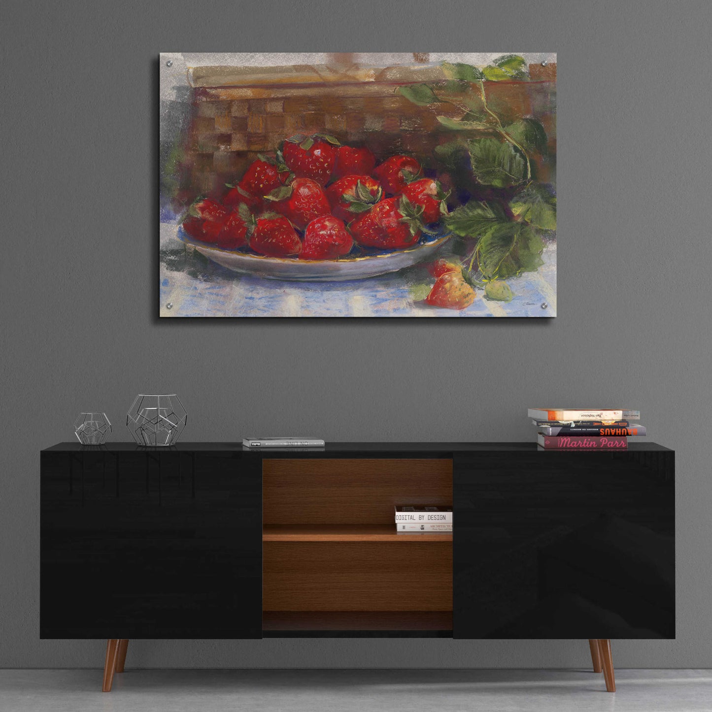 Epic Art 'Plate Of Strawberries' by Carol Rowan, Acrylic Glass Wall Art,36x24