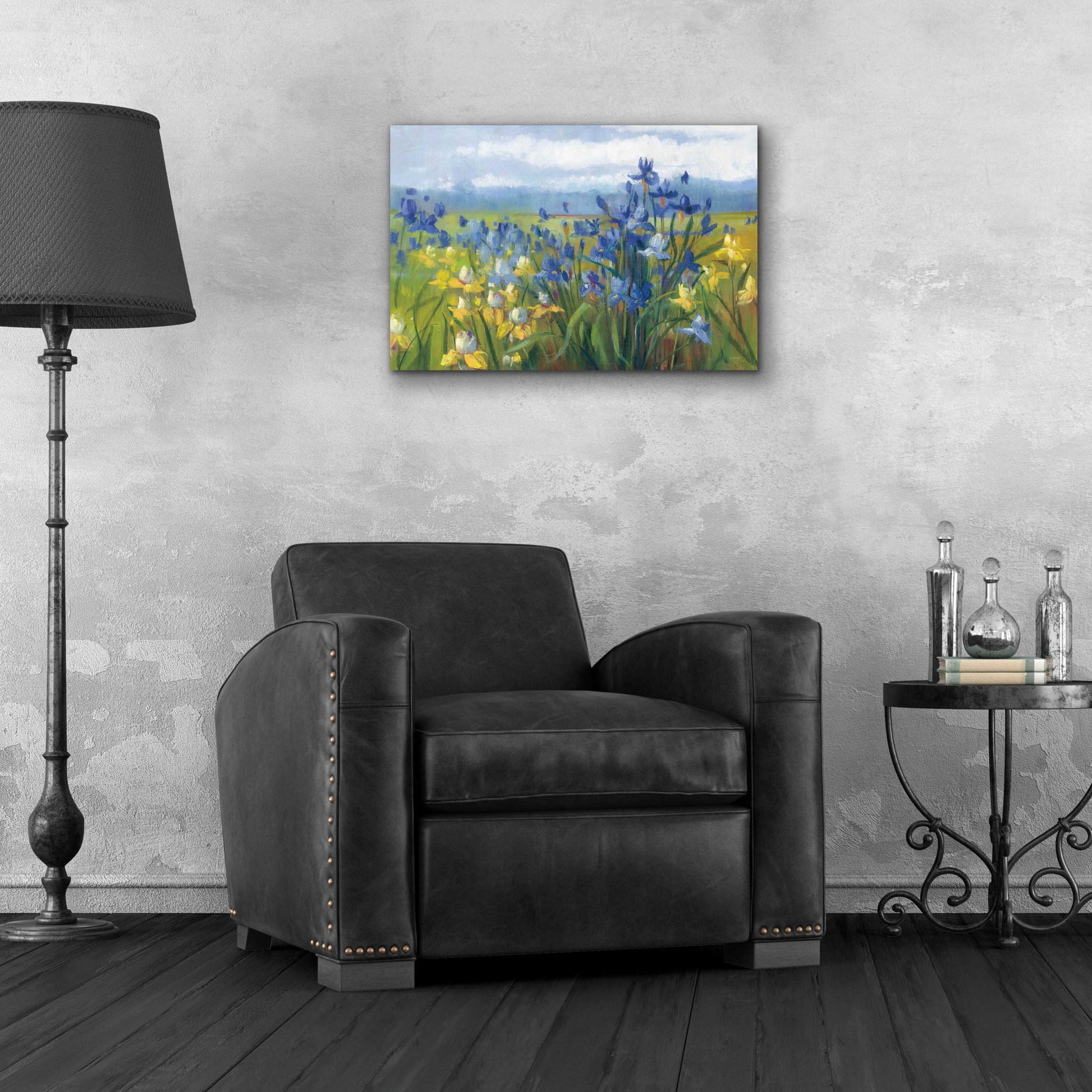 Epic Art 'Blue And Yellow Flower Field' by Carol Rowan, Acrylic Glass Wall Art,24x16