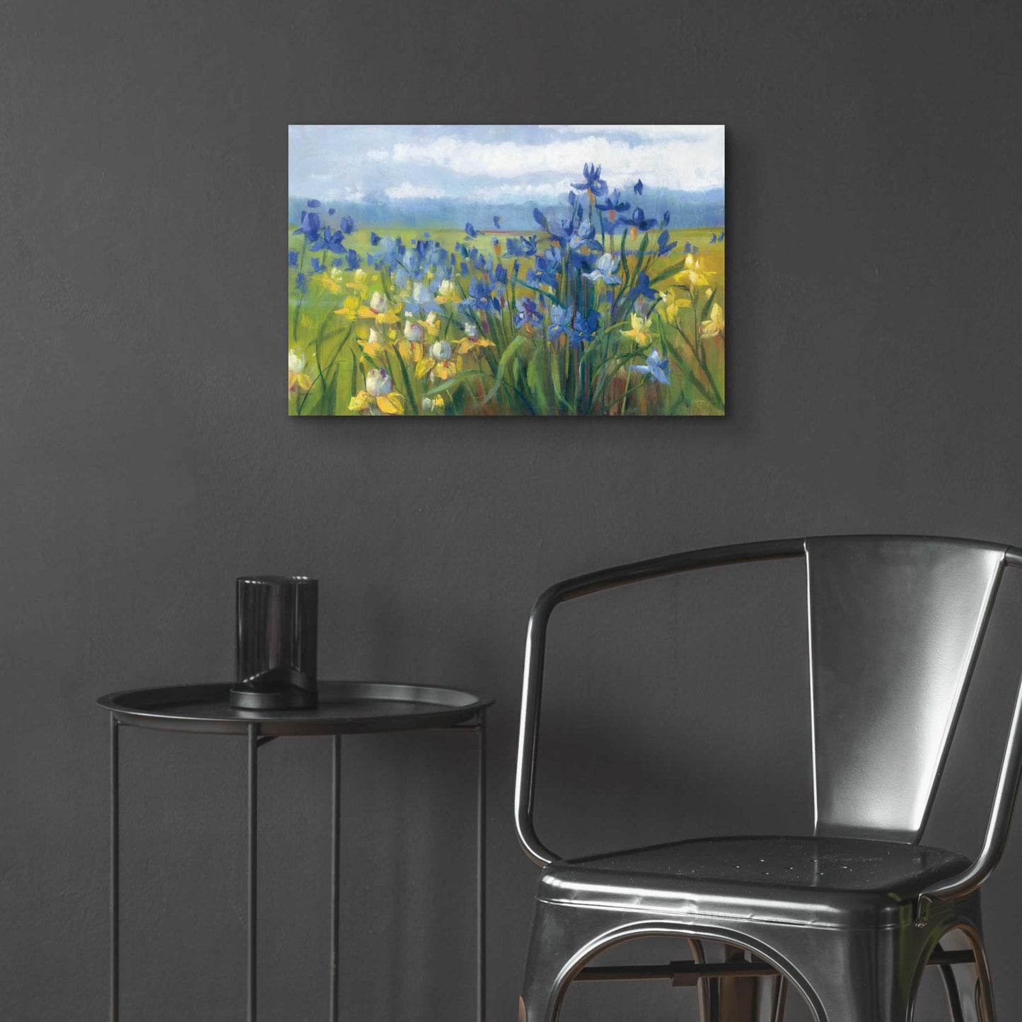 Epic Art 'Blue And Yellow Flower Field' by Carol Rowan, Acrylic Glass Wall Art,24x16